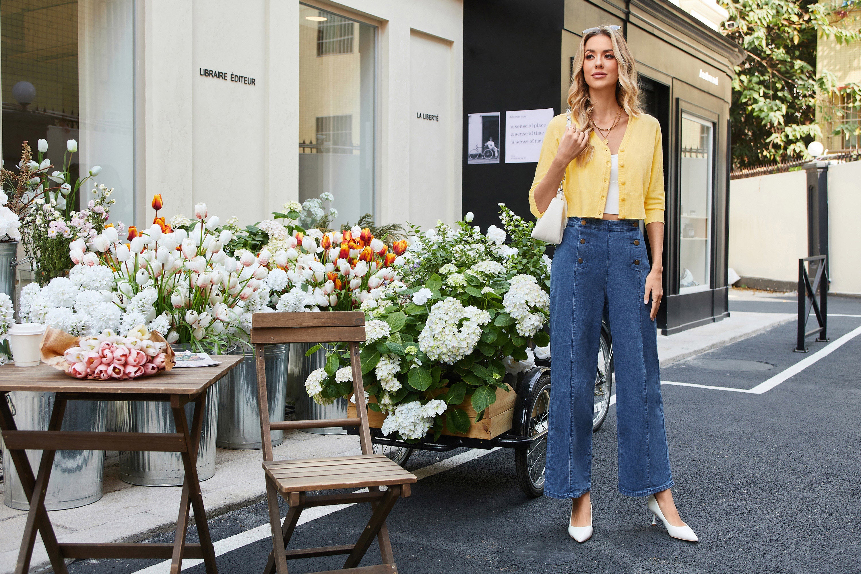 belle poque Women's 3/4 Sleeve Button Down Cherries Embroidery Cropped Cardigan Sweater Coat