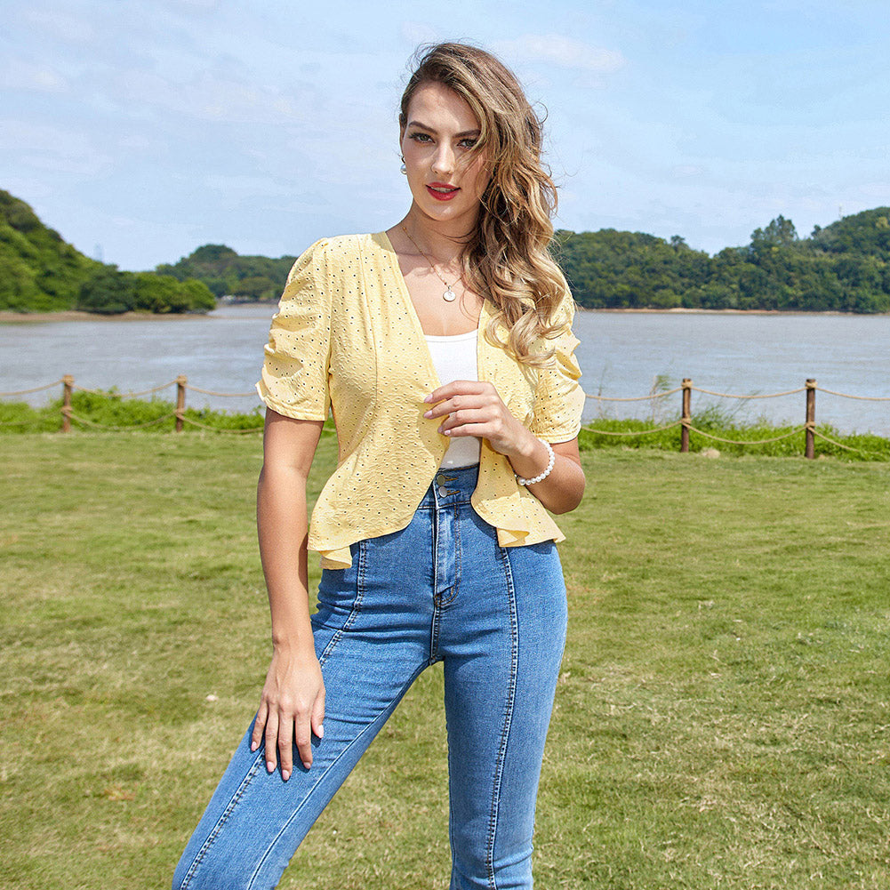 belle poque Spring 2026 Women's Short Sleeve Bolero Shrug Lightweight Cardigan