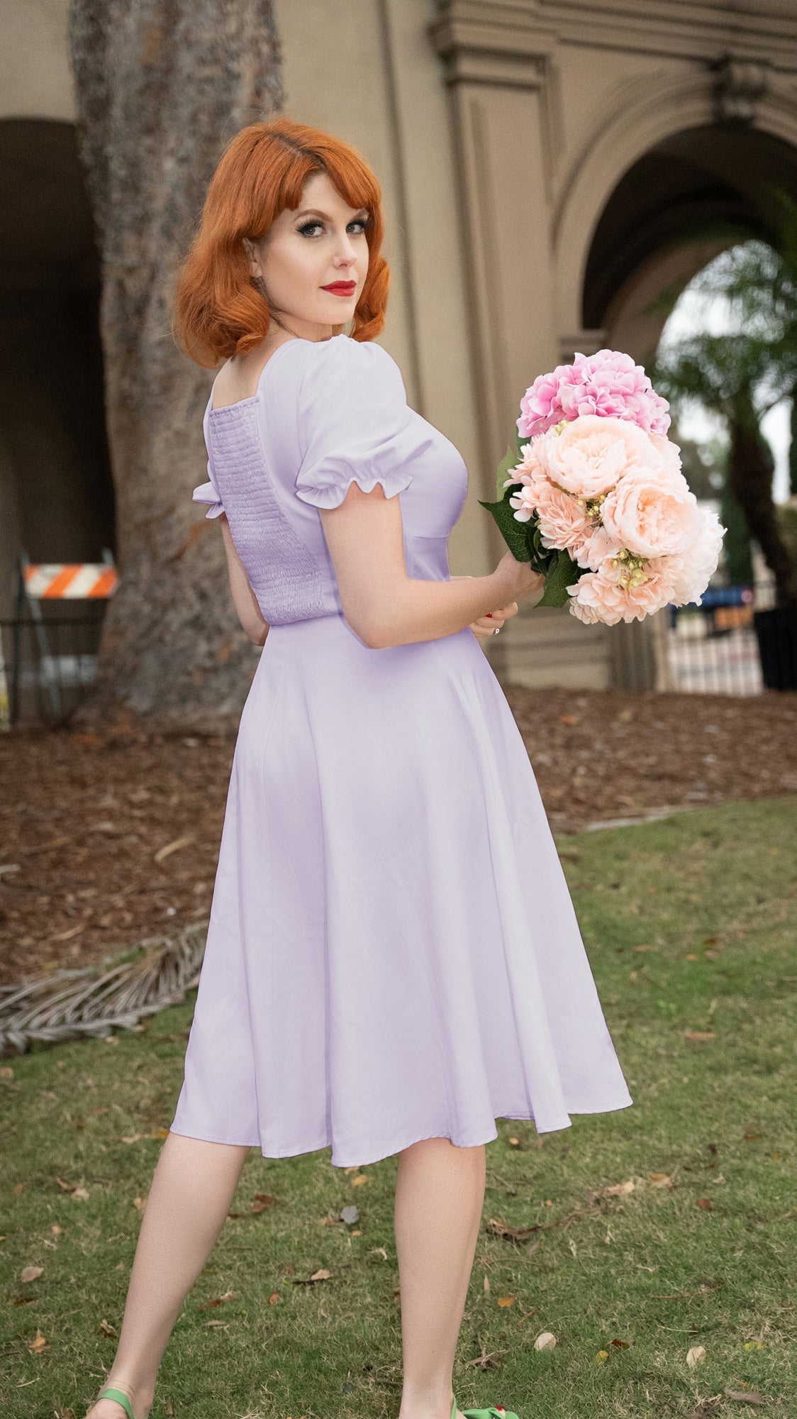 belle poque Vintage Strawberry Patterns Front Slit Dress Puffed Short Sleeve Sweetheart Neck Dress