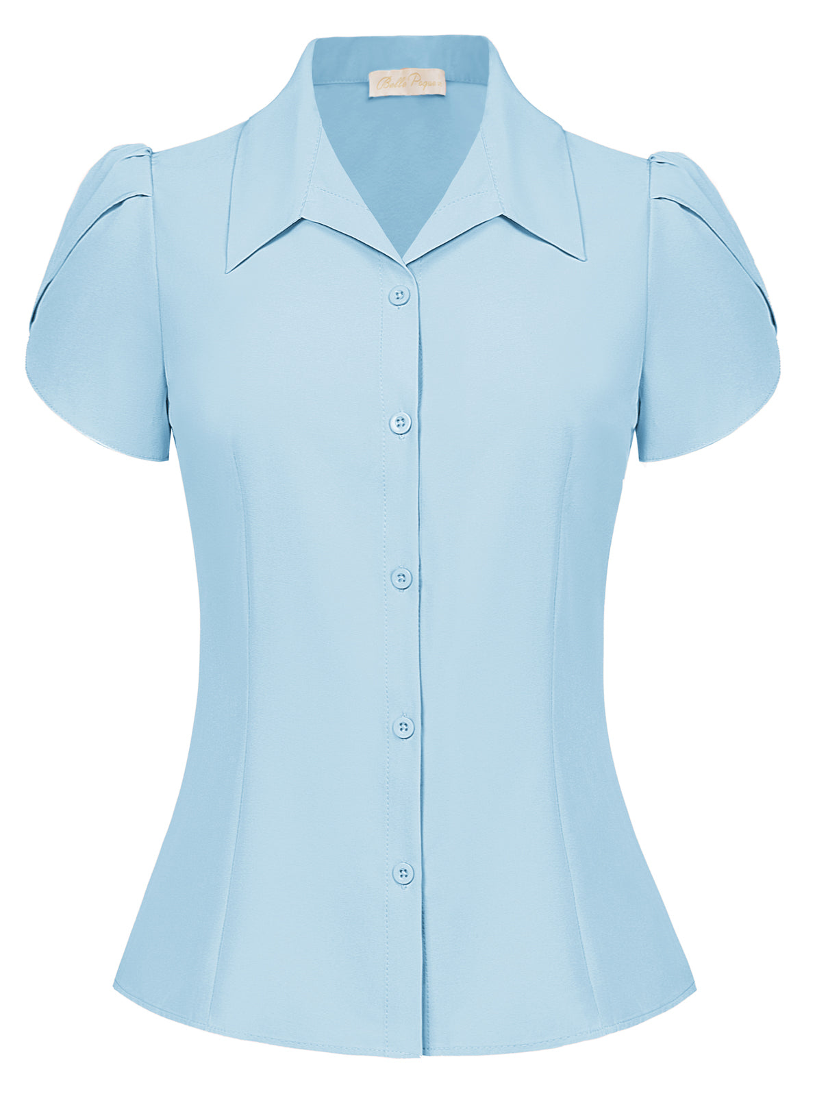 belle poque Business Casual Shirts Tops Summer Button Blouse for Women