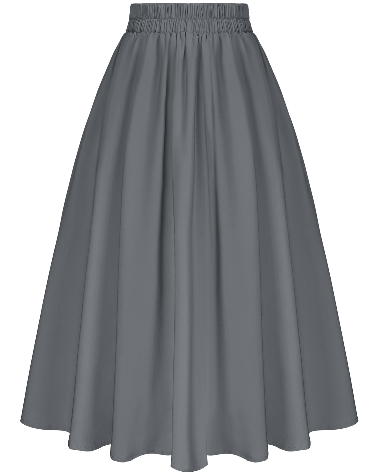 belle poque Vintage Skirts with Side Slit High Waisted Midi A-Line Flowy Skirts with Pockets