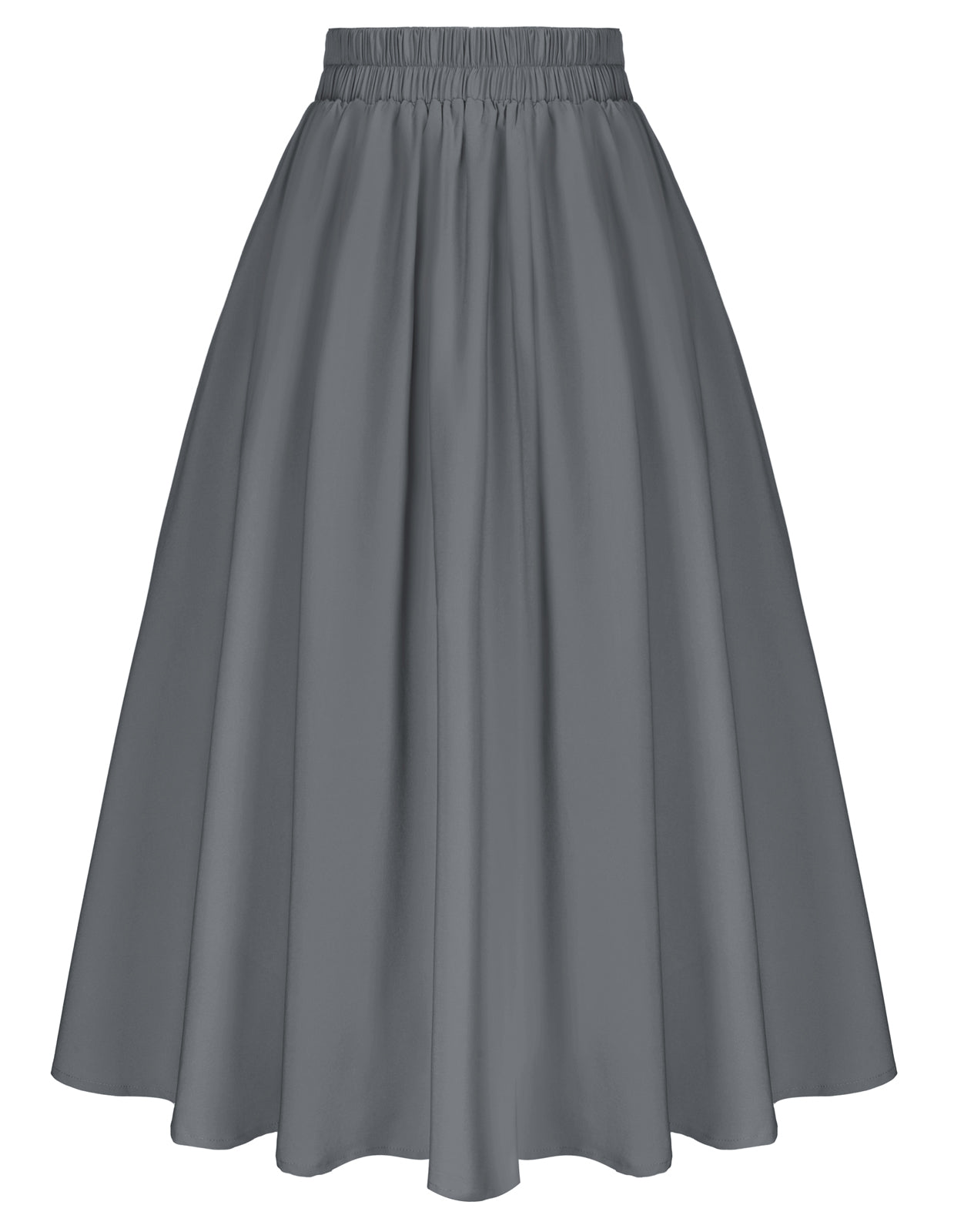 belle poque Vintage Skirts with Side Slit High Waisted Midi A-Line Flowy Skirts with Pockets