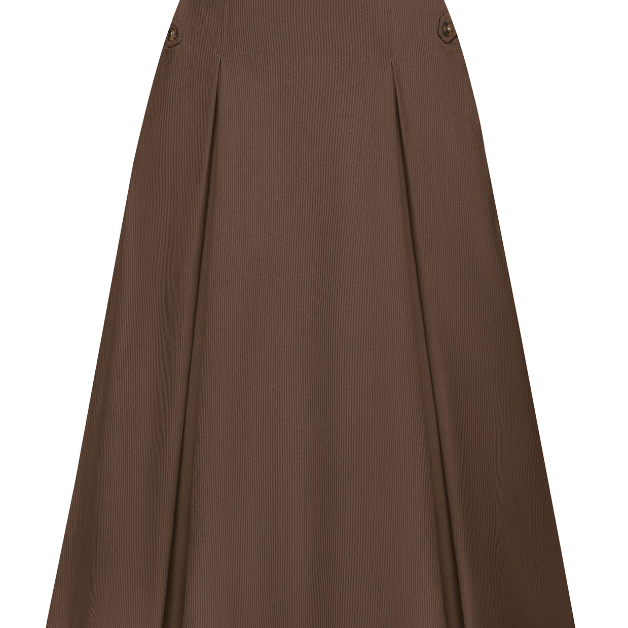 belle poque Vintage Swing Skirt Elastic Waist Flared A-Line Mid-Calf Skirt Brown