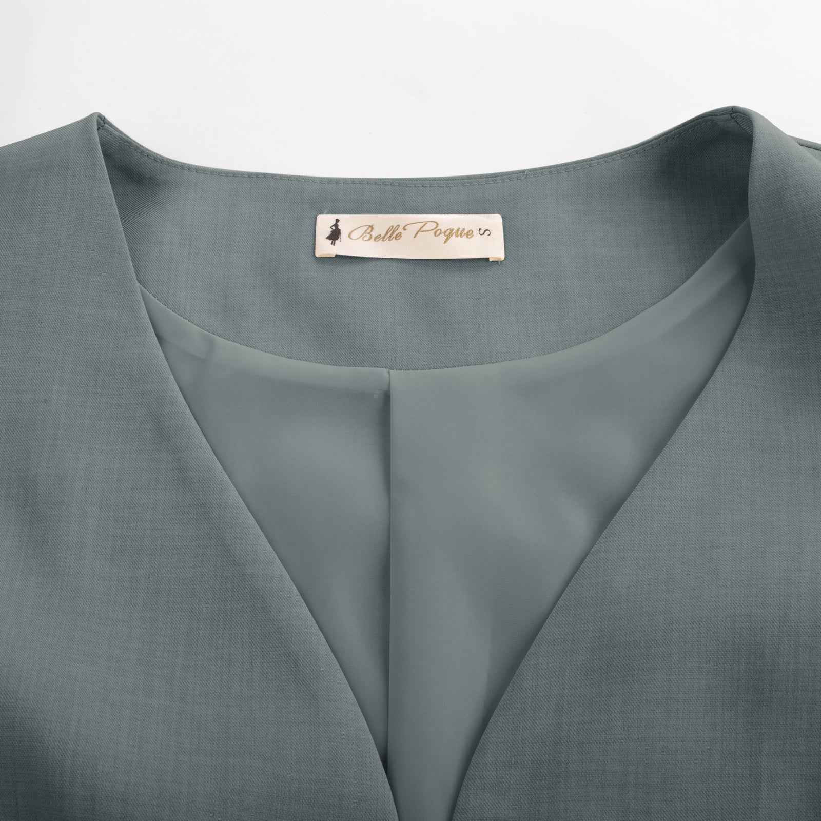 belle poque BP Women Vintage Single Breasted Waistcoat V-Neck Smocked Side Waist Vest