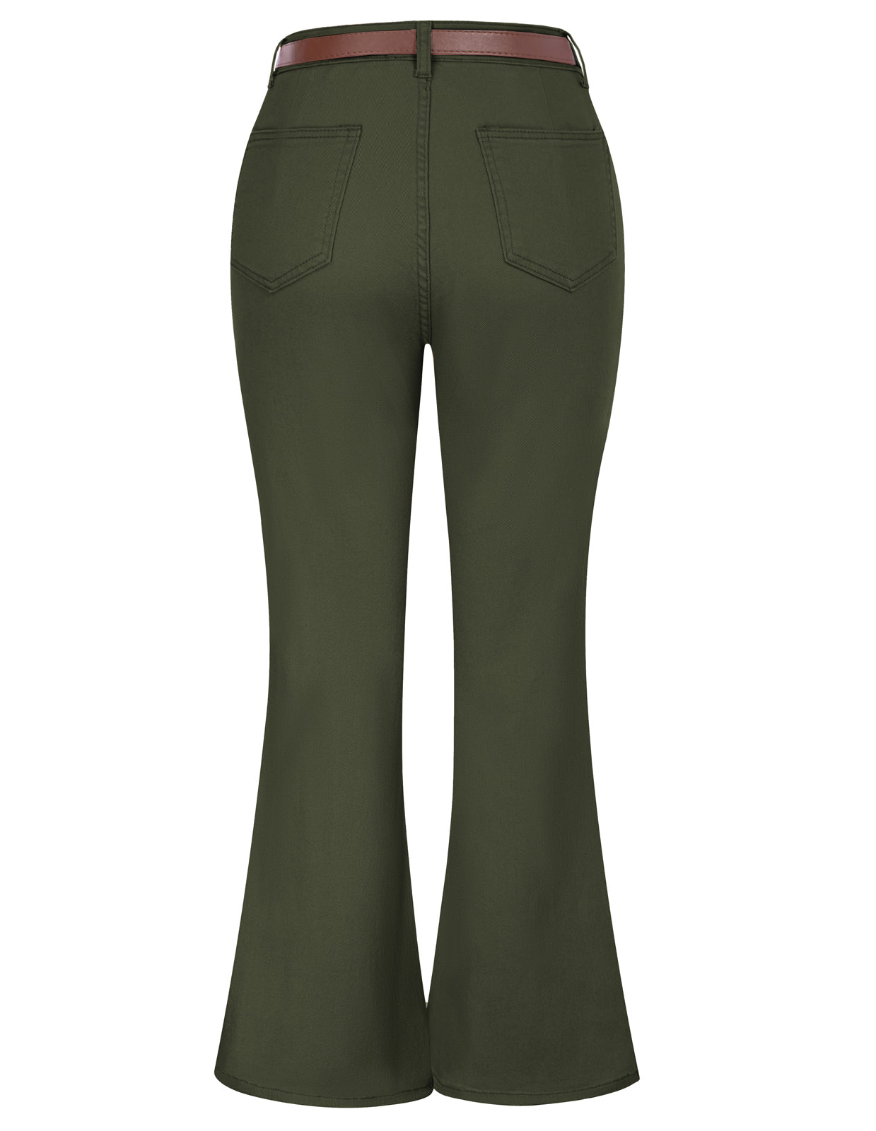 belle poque Seckill Offer⌛Vintage High Waisted Flare Jeans with Belt Bootcut Stretchy Denim Pants