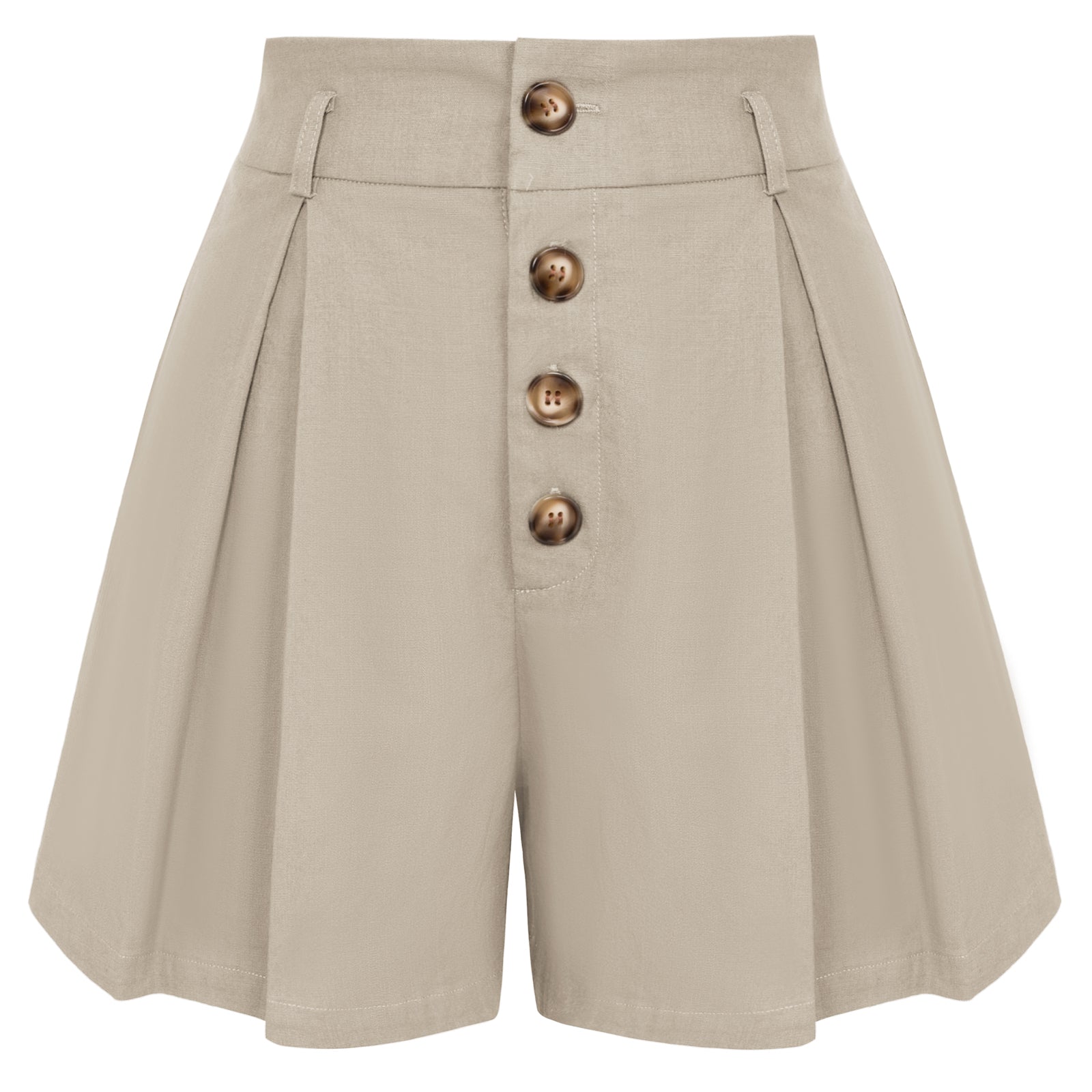 belle poque Womens Shorts Casual High Waisted Summer Pleated Wide Leg Shorts with Pockets and Belt