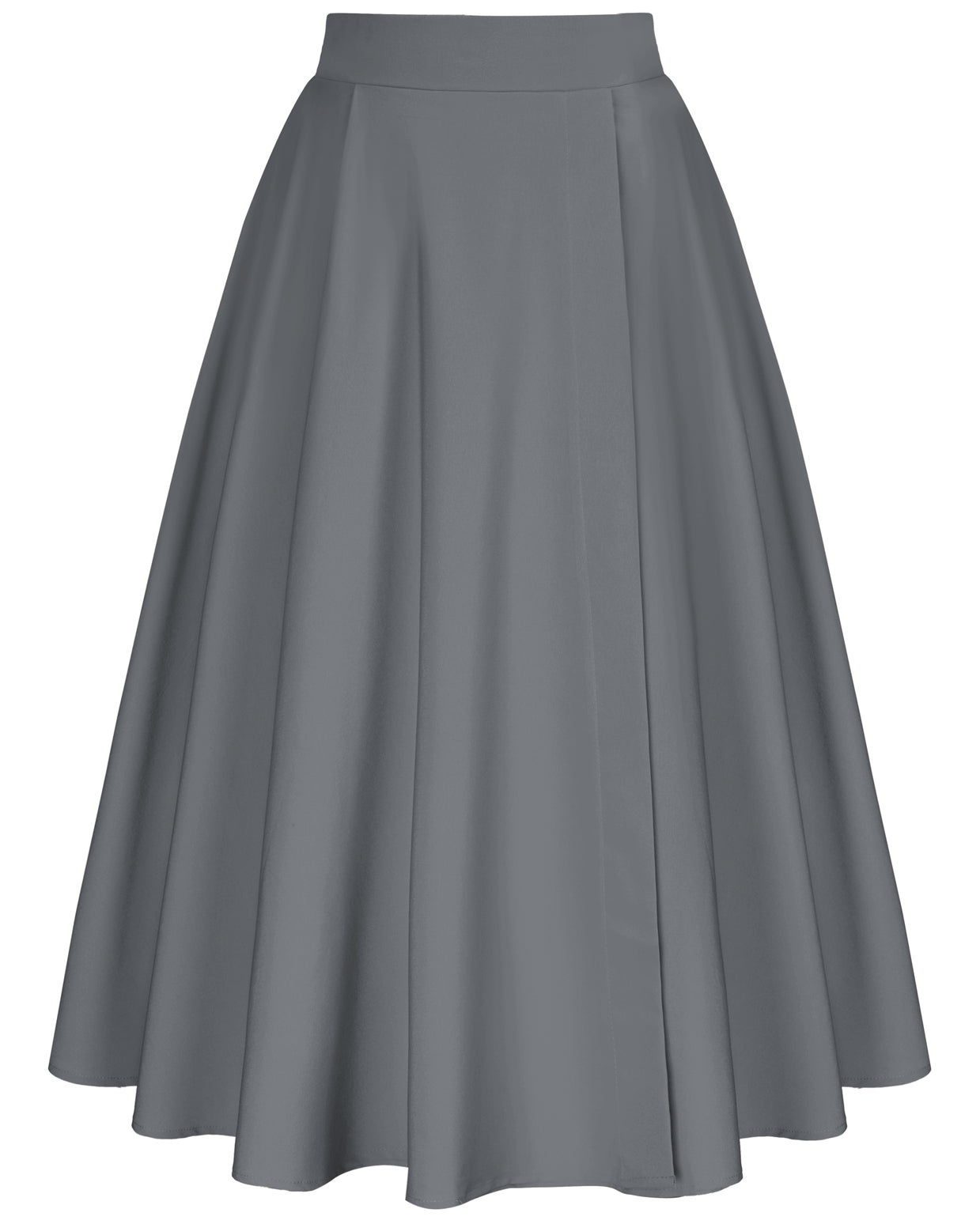 belle poque Vintage Skirts with Side Slit High Waisted Midi A-Line Flowy Skirts with Pockets