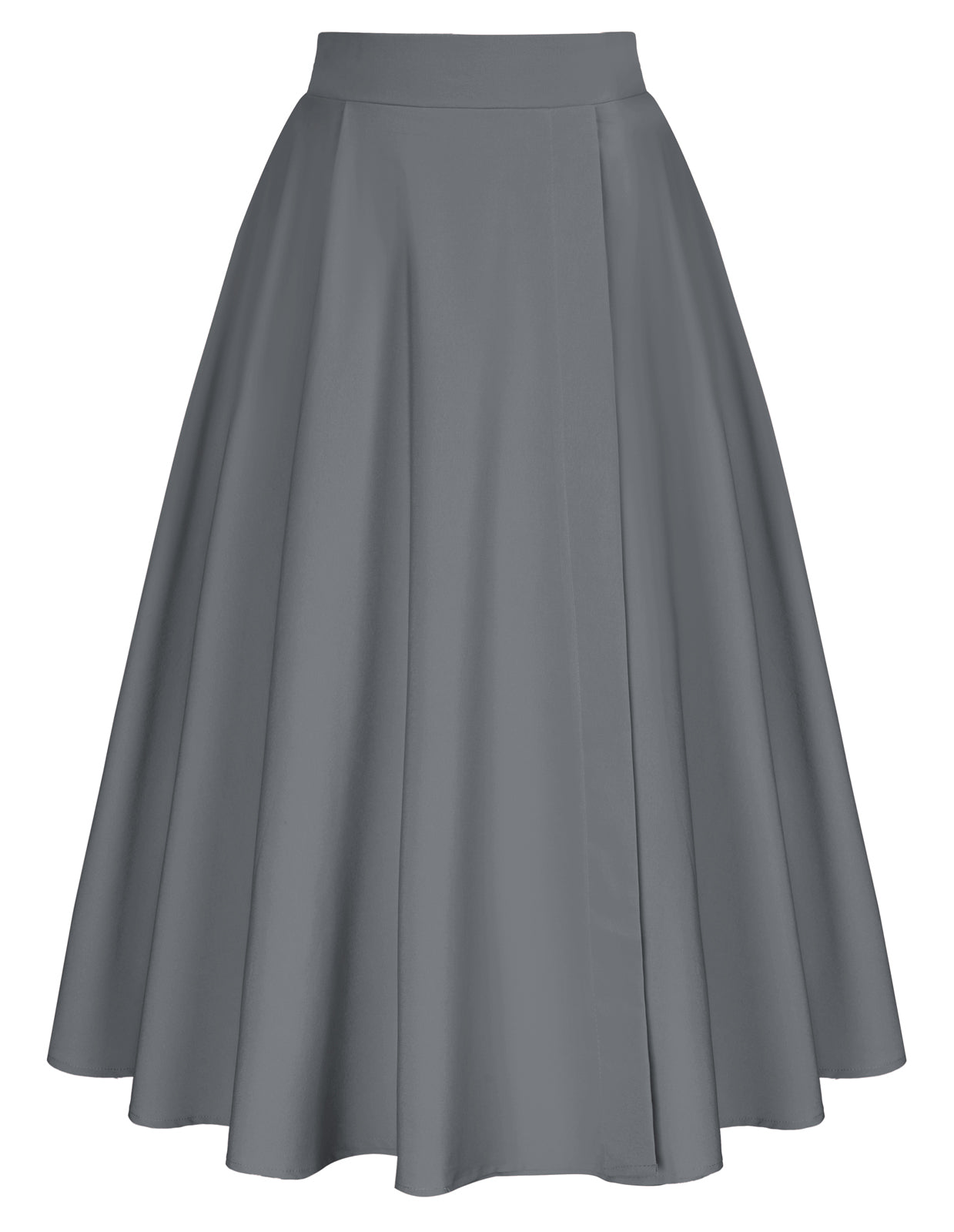 belle poque Vintage Skirts with Side Slit High Waisted Midi A-Line Flowy Skirts with Pockets