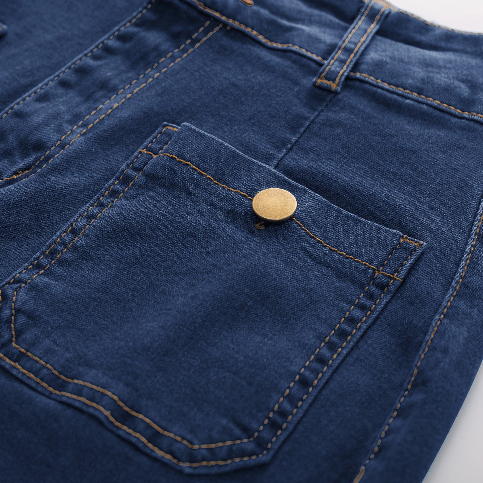 belle poque Denim Skirt with Belt Knee Length High Waisted Jean Skirts for Women