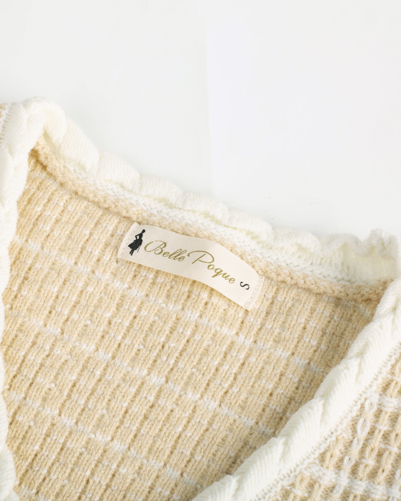 belle poque Contrast Color Cardigan Long Sleeve V-Neck Cable Knitted Sweater