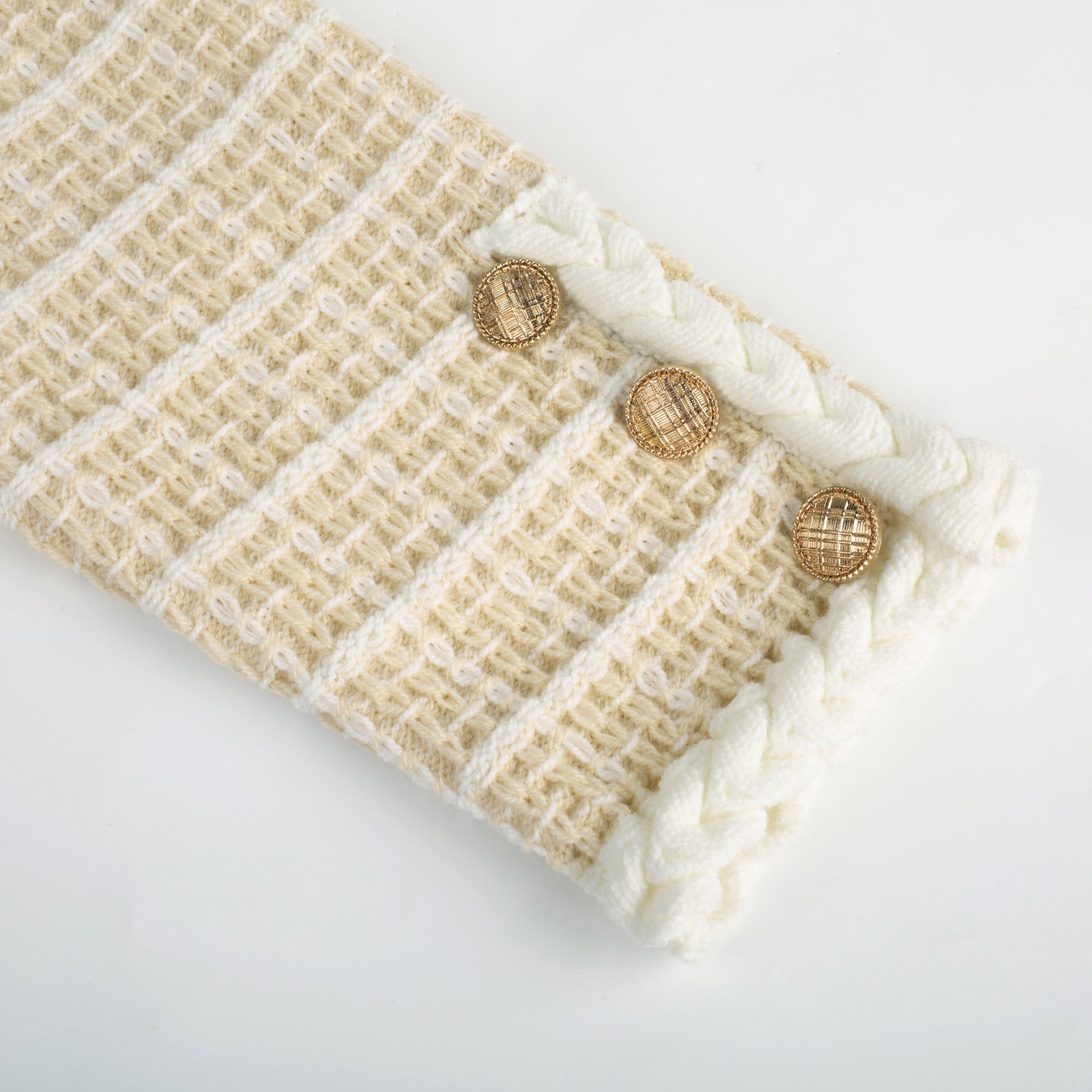 belle poque Contrast Color Cardigan Long Sleeve V-Neck Cable Knitted Sweater