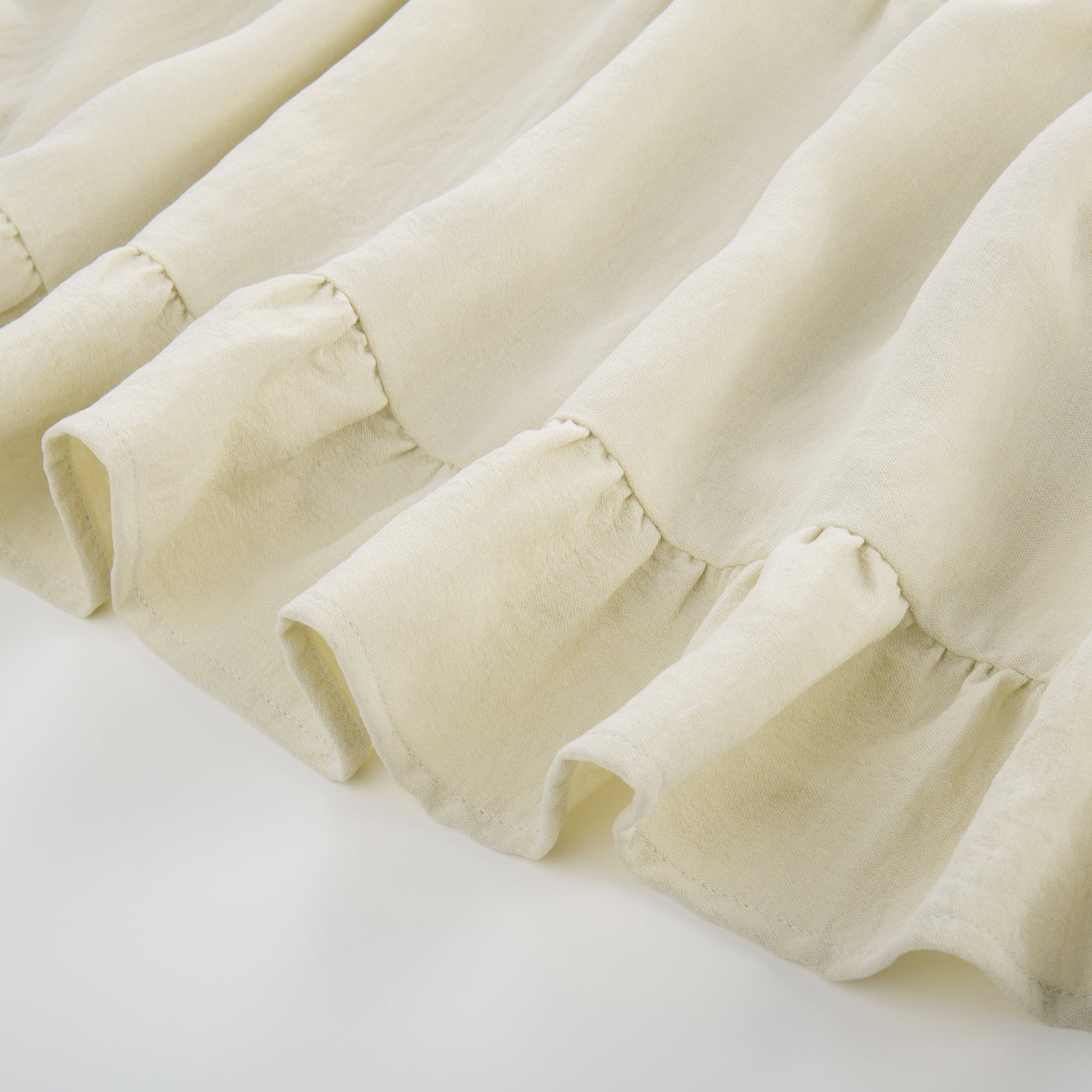 belle poque Women Vintage Tiered Swing Skirt Elastic Waist Ruffled Hem Mid-Calf Skirt