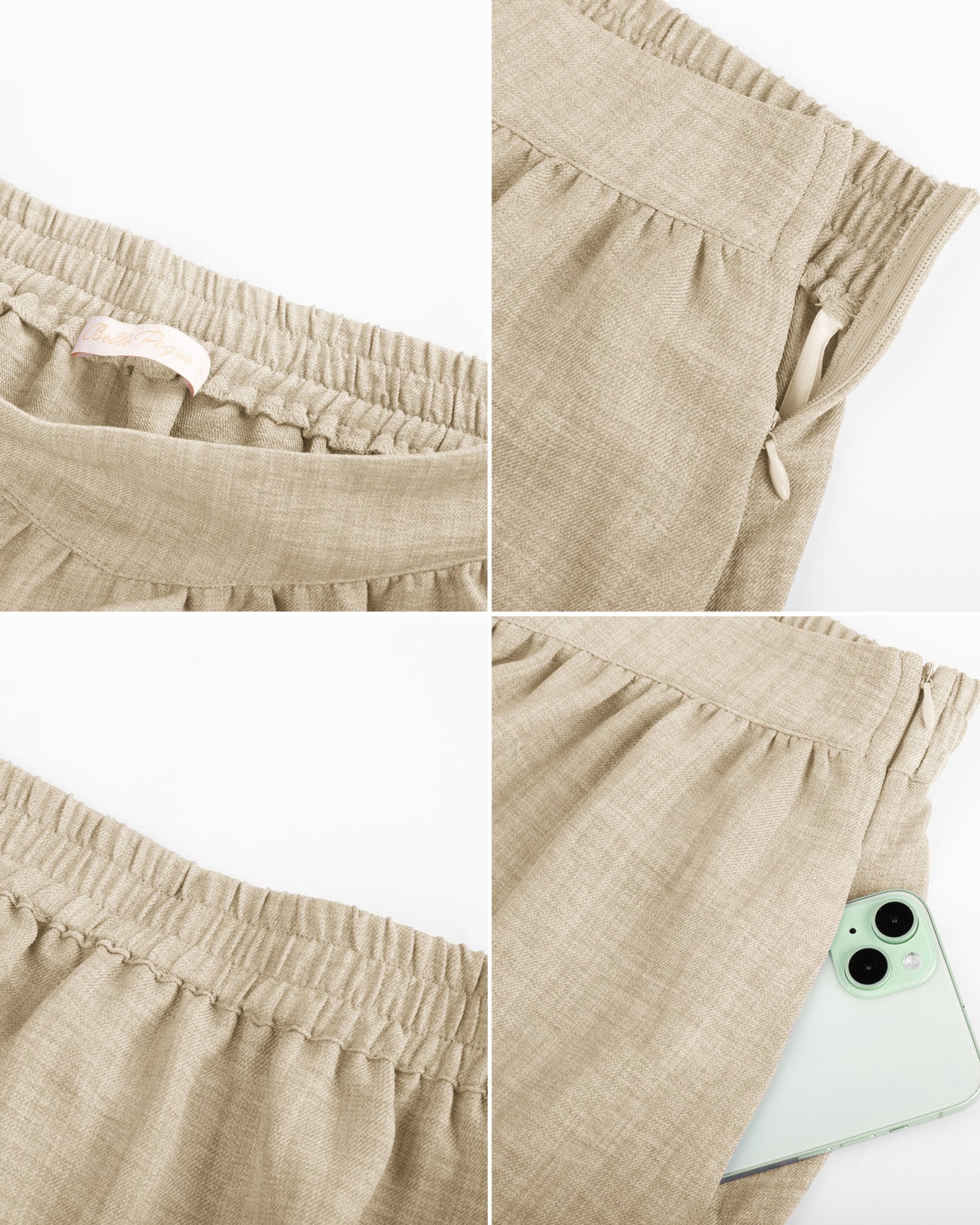 belle poque BP Women Vintage 2-Layer Swing Skirt Elastic High Waist Maxi Skirt