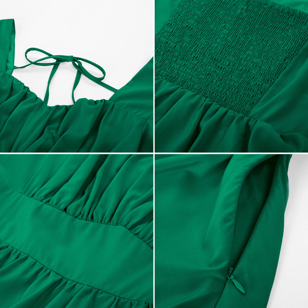 belle poque Vintage Dress 2026 Summer Layered Tiered Ruffle Swing Midi Dress