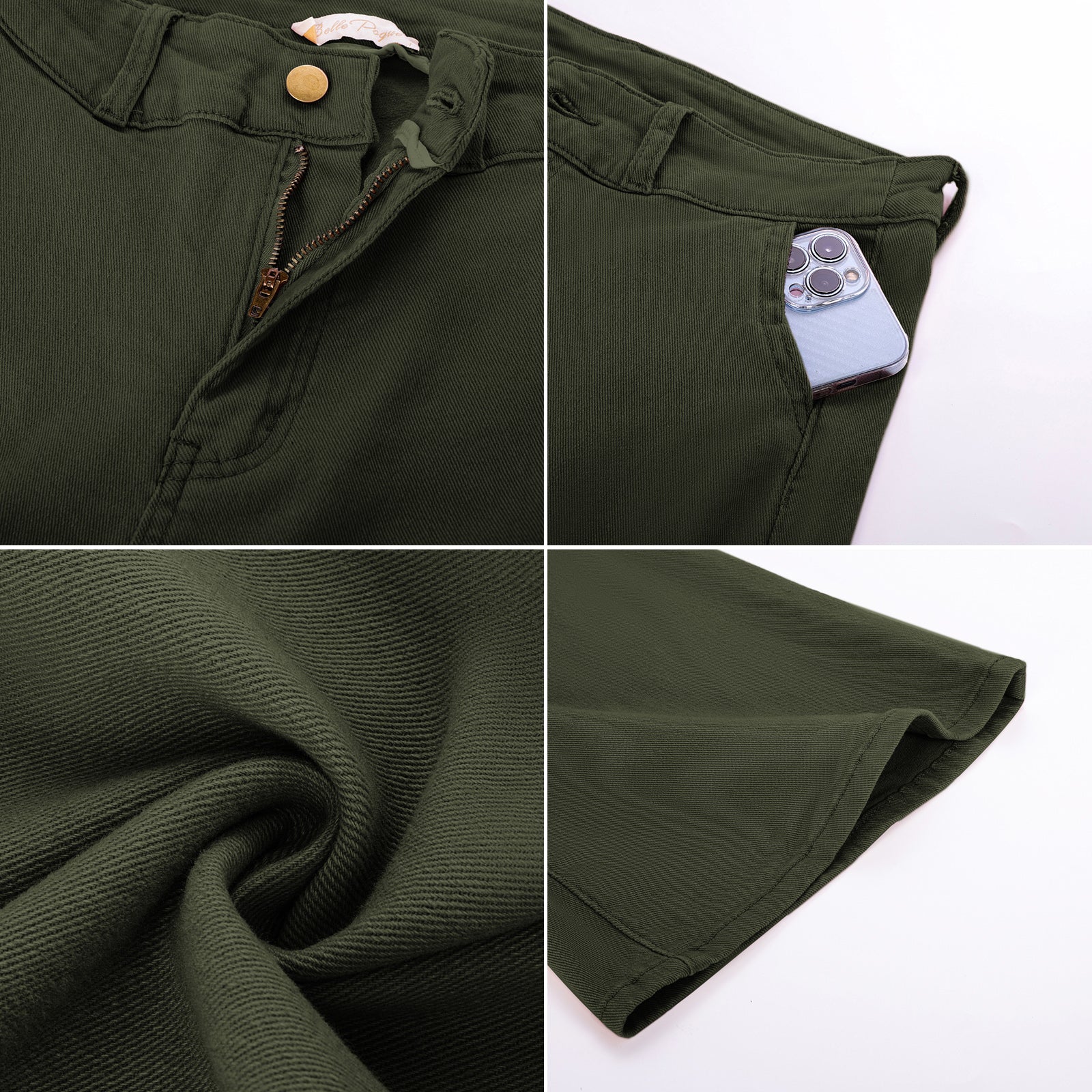 belle poque Seckill Offer⌛Vintage High Waisted Flare Jeans with Belt Bootcut Stretchy Denim Pants