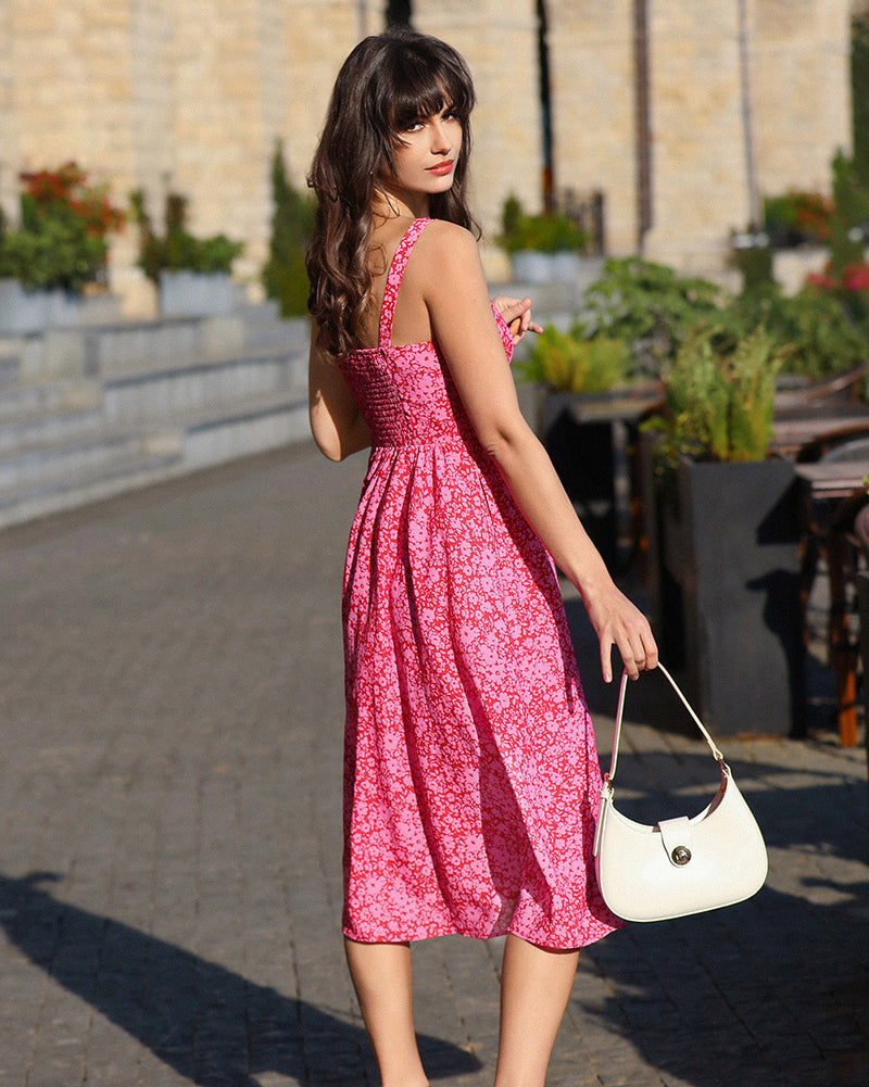 belle poque 2026 Vacation Floral Dress for Women Sundress Midi Flowy Beach Dresses