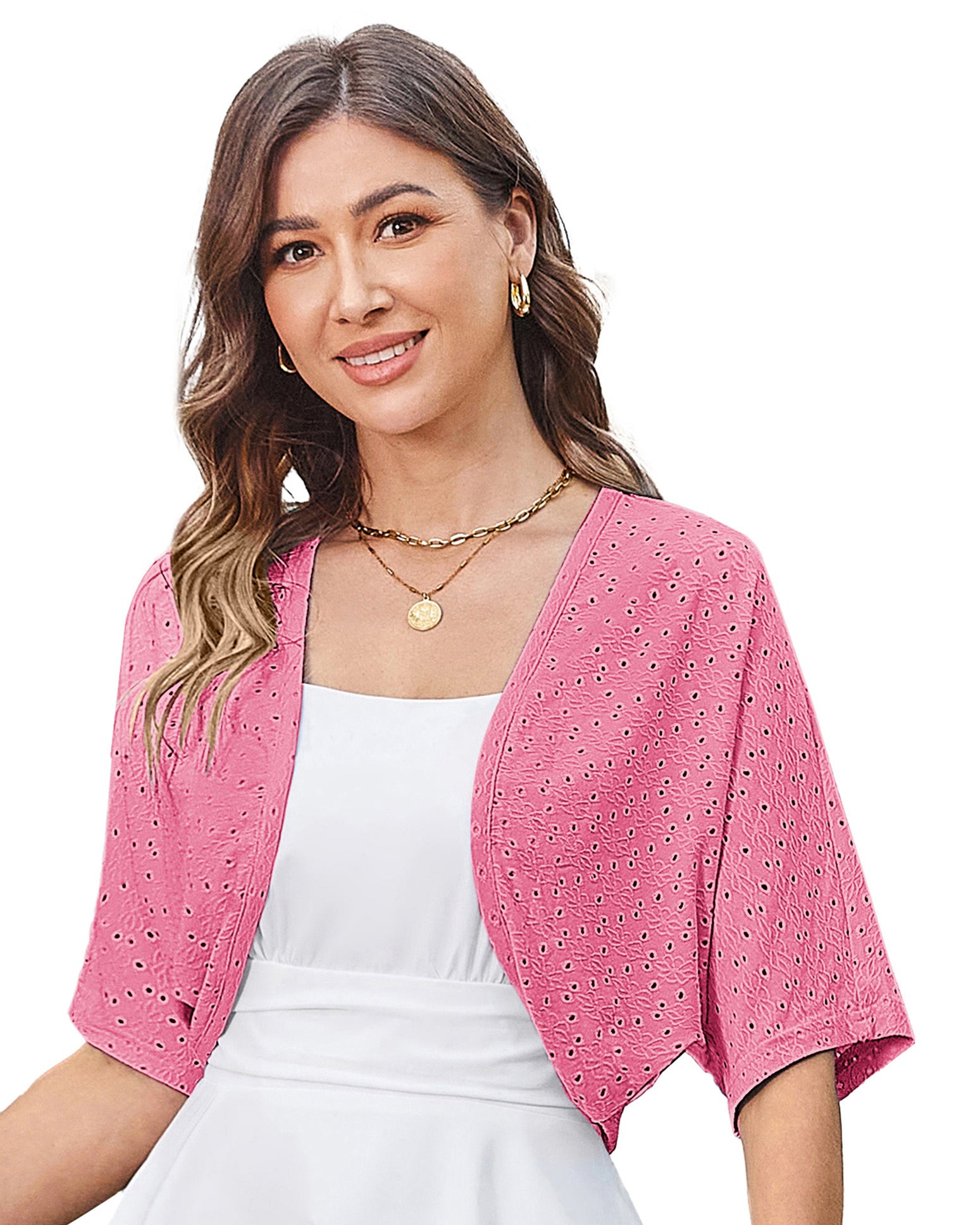 belle poque Vintage Open Front Bolero Shrug Batwing Short Sleeve