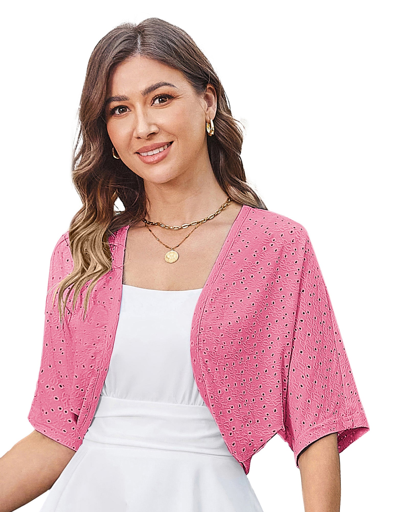 belle poque Vintage Open Front Bolero Shrug Batwing Short Sleeve