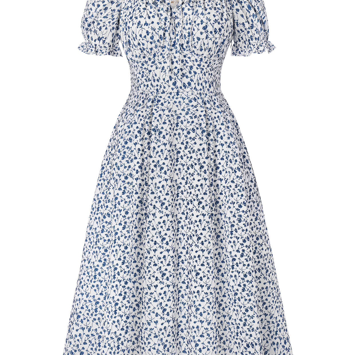 belle poque 2026 Spring Summer Sundress Vintage Cottagecore Dress with Pocket Light Blue
