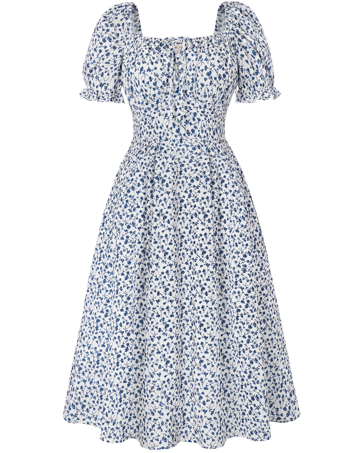 belle poque 2026 Spring Summer Sundress Vintage Cottagecore Dress with Pocket Light Blue