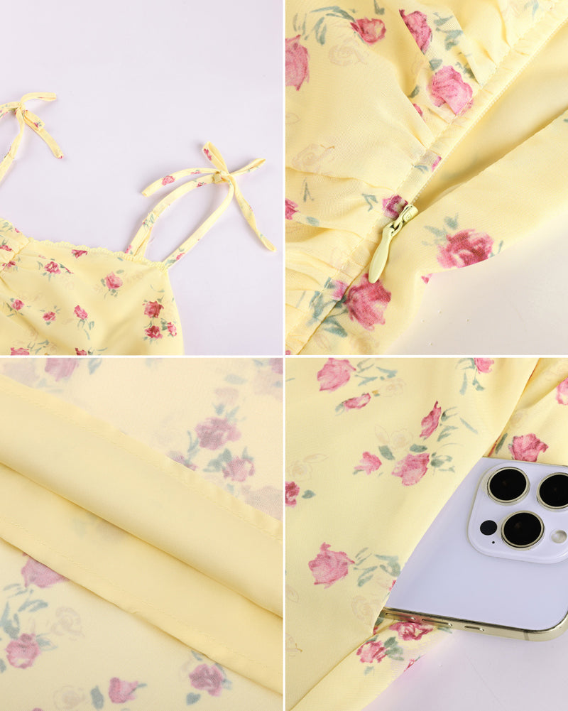 belle poque Women Spring Summer Milkmaid Dress 2026 Floral Midi Tea Party Ruched Sun Dresses
