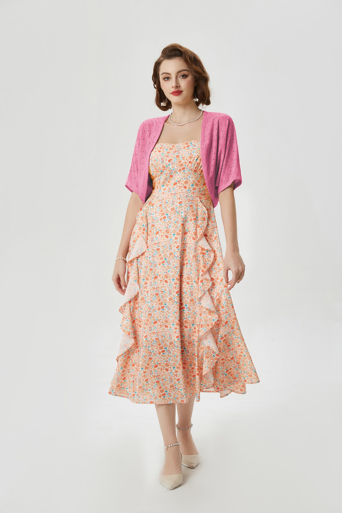 belle poque Vintage Open Front Bolero Shrug Batwing Short Sleeve