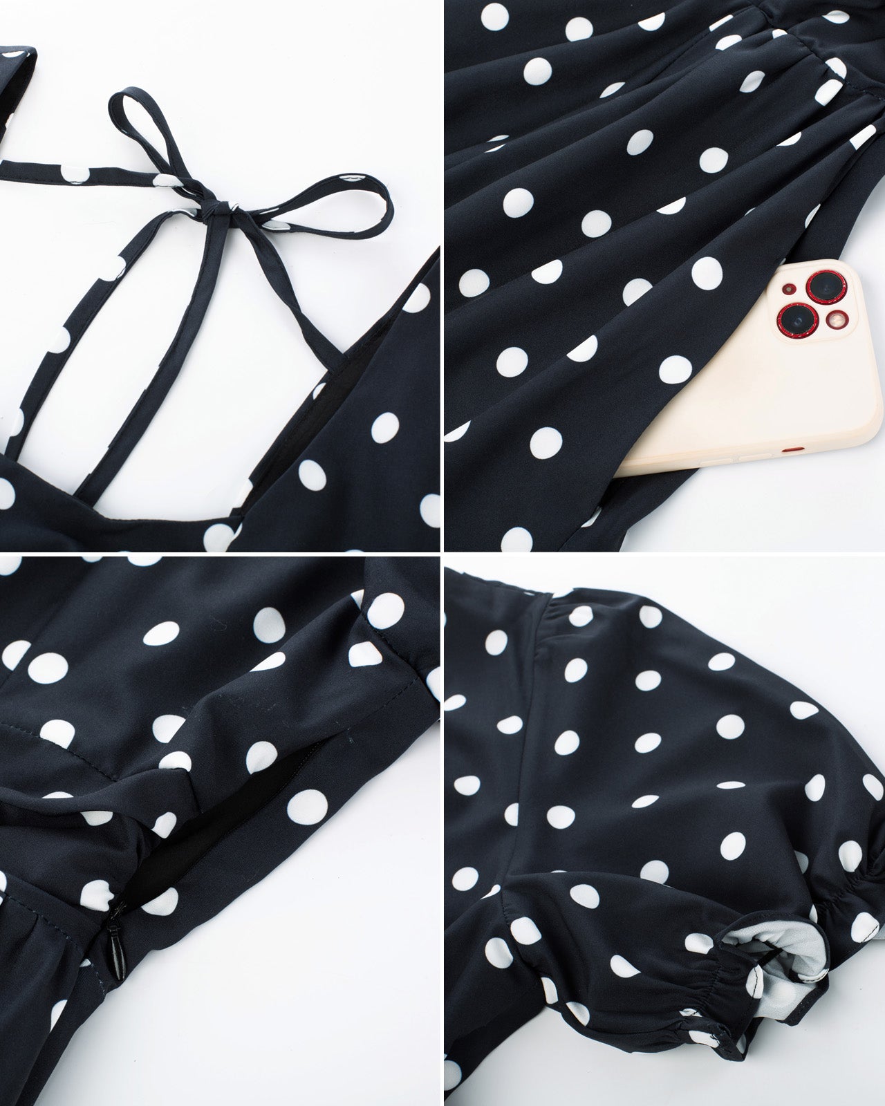 belle poque Vintage Daisy Flower Print Cottagecore Cocktail Dresses Square Neck Puff Sleeve Dress with Pockets