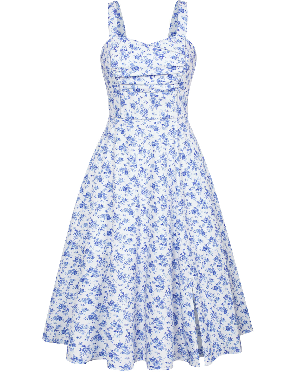 belle poque Vintage 1950s Cocktail Dress Ruched Slit A Line Swing Dress with Pockets