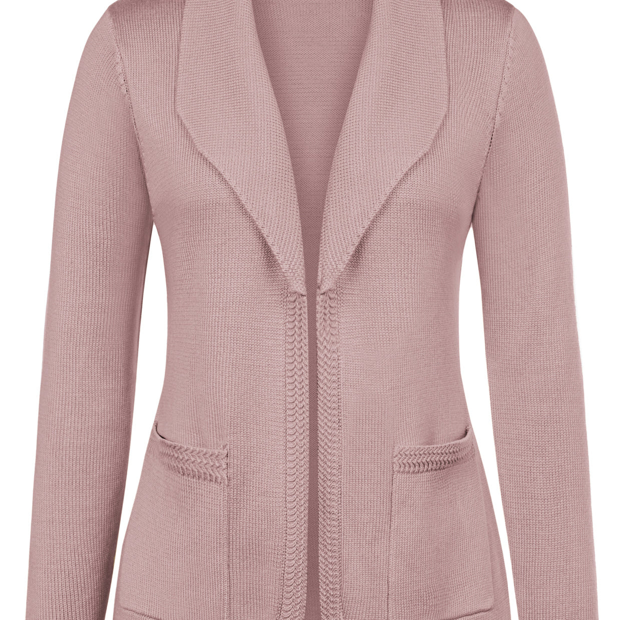 belle poque Vintage Cardigan Sweater Blazer V Neck Shawl Lapel Collar with Pockets Light Pink