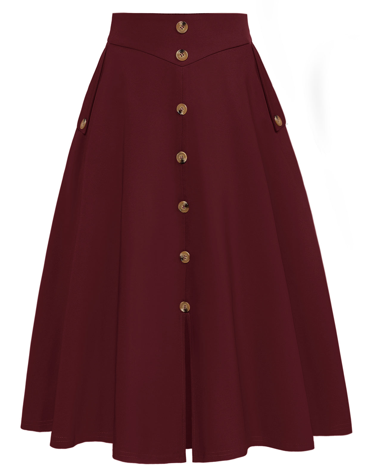 belle poque Vintage A-Line Skirt Midi Skirt Casual Skirt High Waisted Midi Party Skirt Basic A-Line Skirt Red