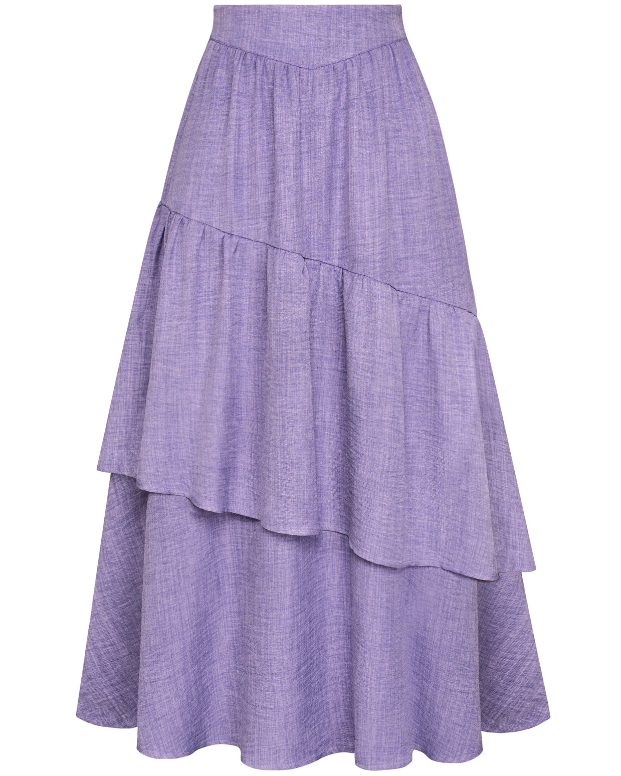 belle poque BP Women Vintage 2-Layer Swing Skirt Elastic High Waist Maxi Skirt Purple