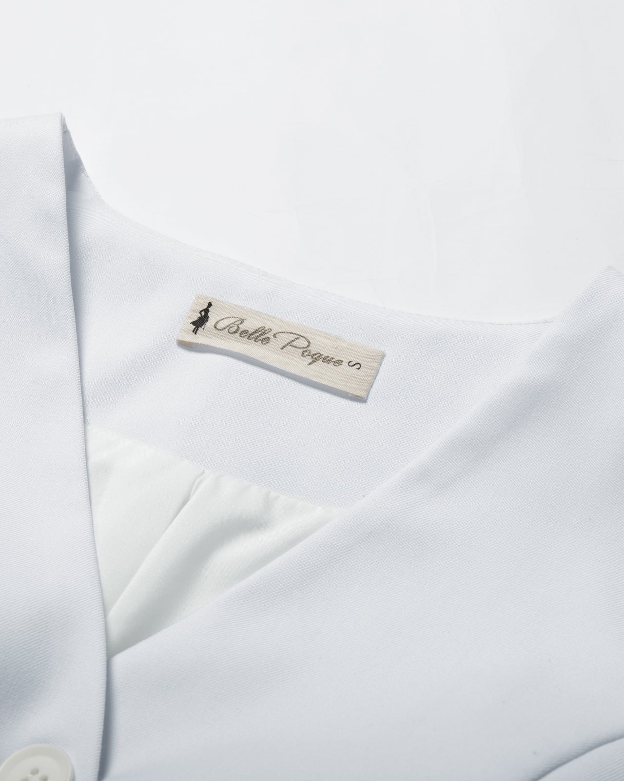 belle poque Vintage Oblique Placket Vest Coat V-Neck Handkerchief Hem Waistcoat