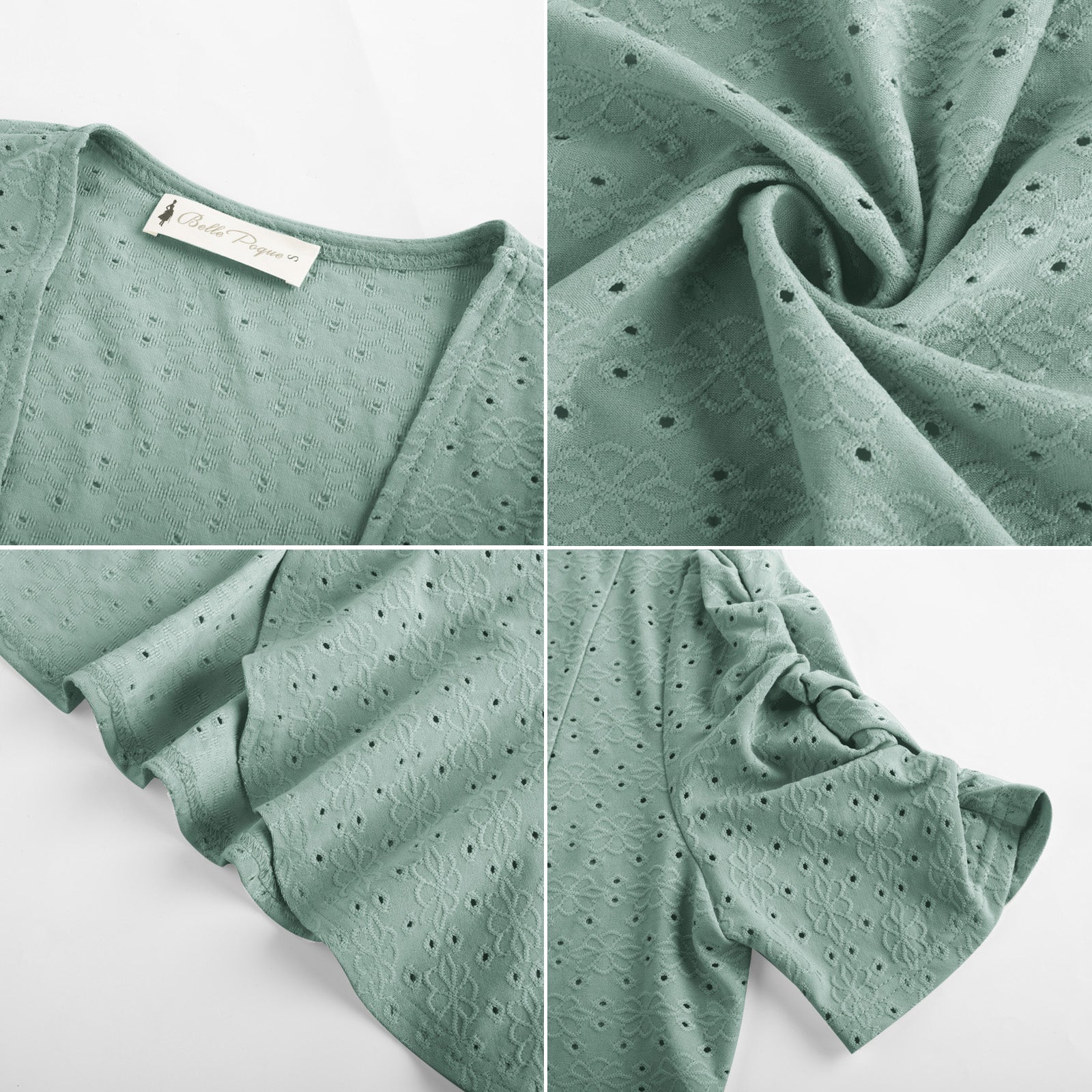 belle poque Spring 2026 Women's Short Sleeve Bolero Shrug Lightweight Cardigan