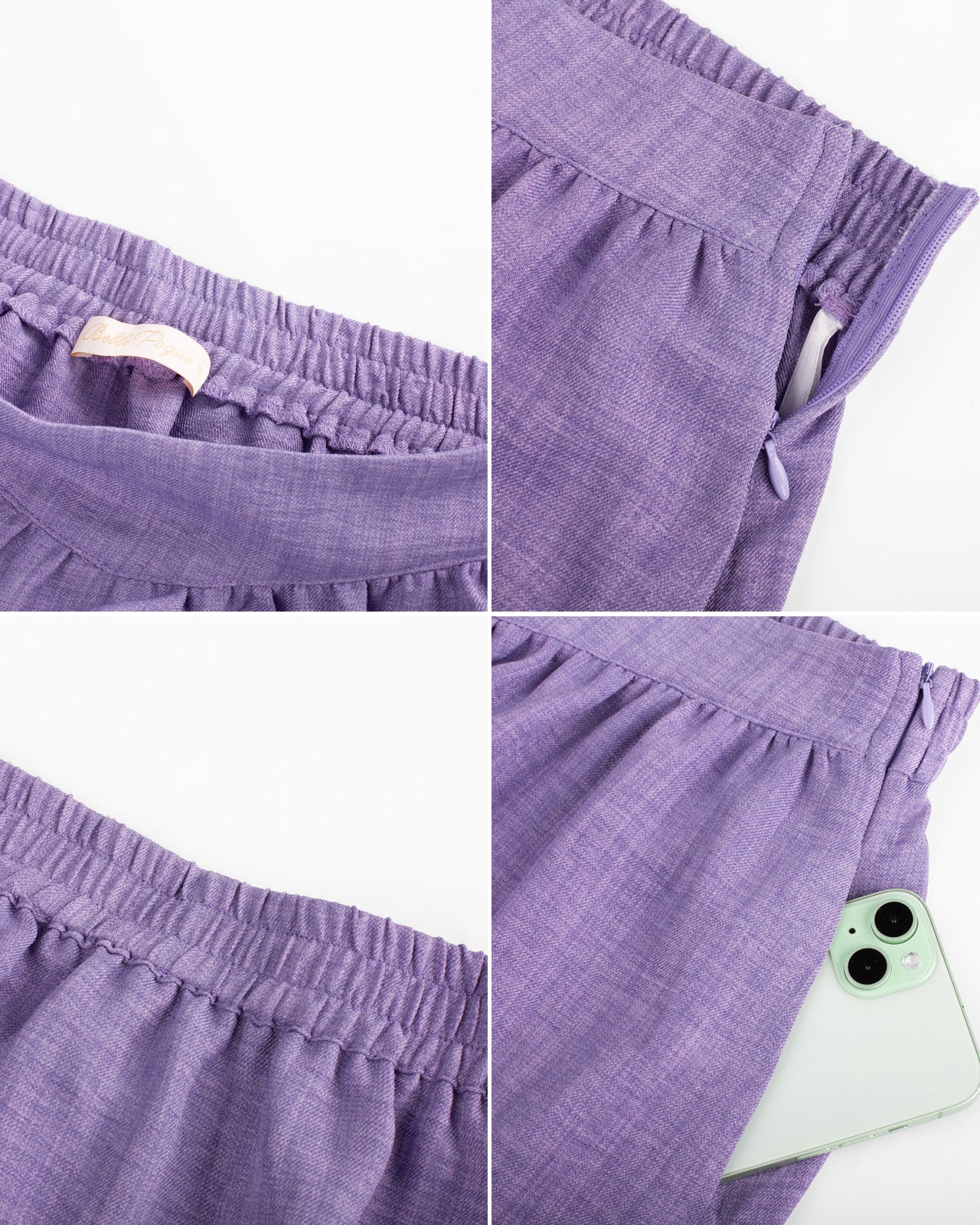 belle poque BP Women Vintage 2-Layer Swing Skirt Elastic High Waist Maxi Skirt