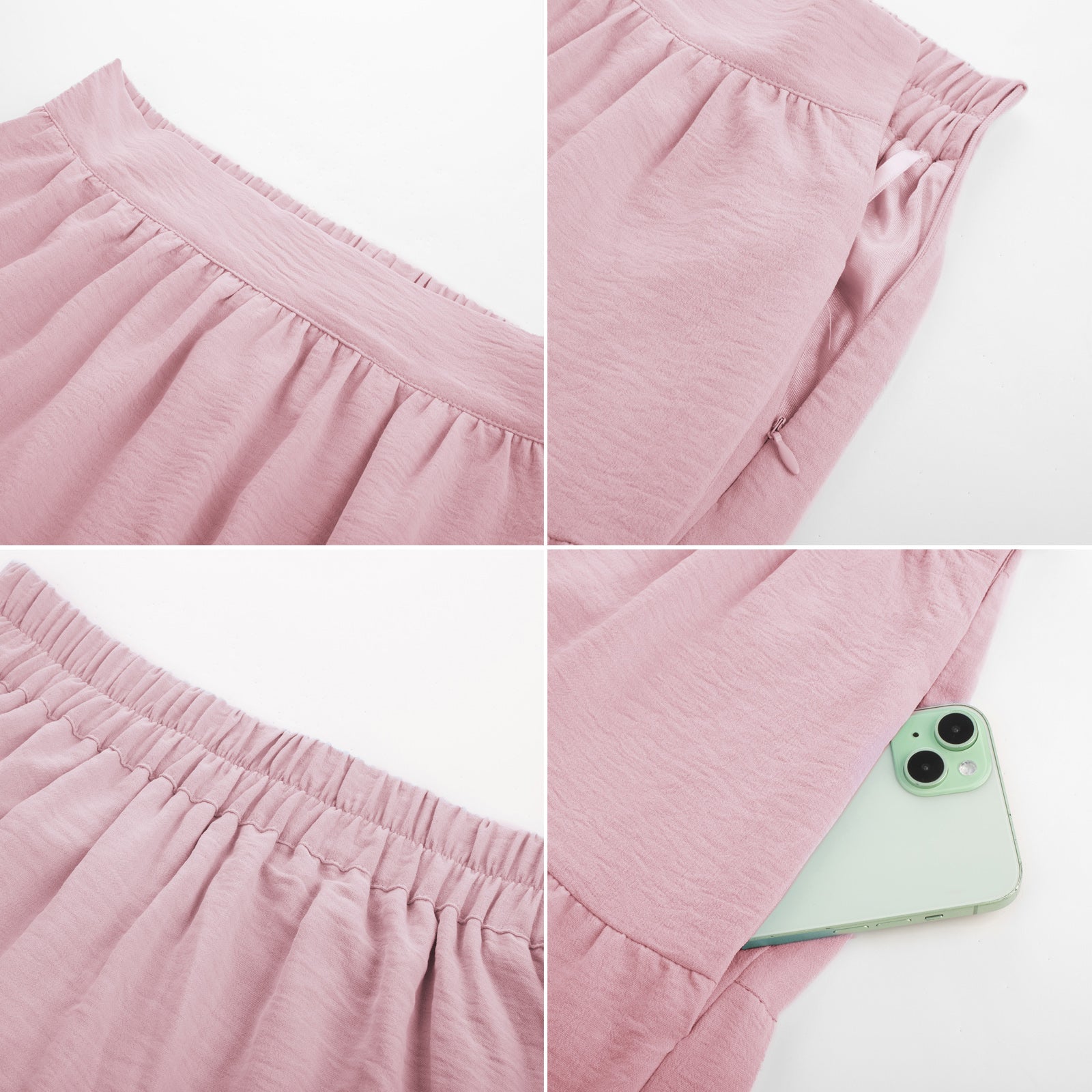 belle poque Women Vintage Tiered Swing Skirt Elastic Waist Ruffled Hem Mid-Calf Skirt