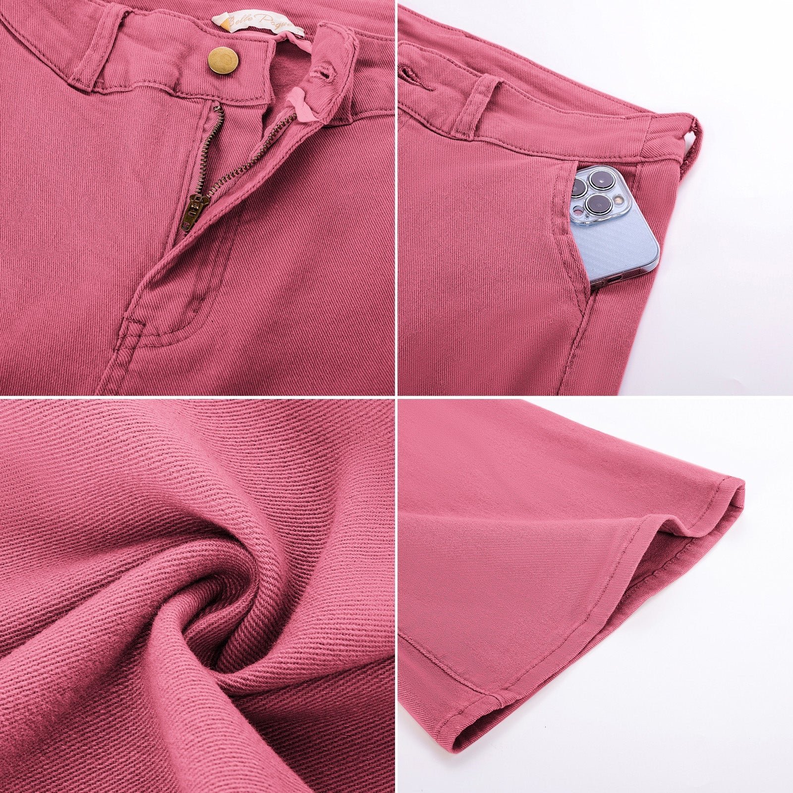 belle poque Seckill Offer⌛Vintage High Waisted Flare Jeans with Belt Bootcut Stretchy Denim Pants