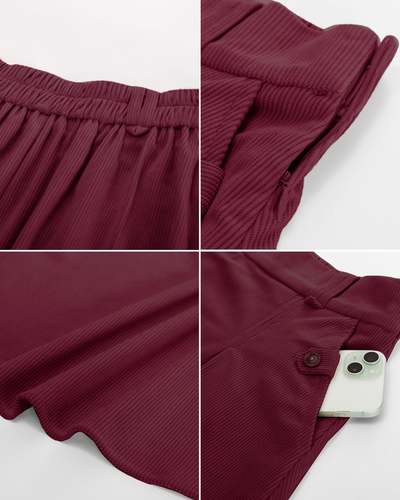 belle poque Vintage Swing Skirt Elastic Waist Flared A-Line Mid-Calf Skirt