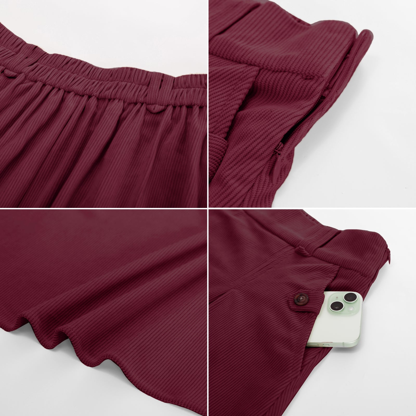 belle poque Vintage Swing Skirt Elastic Waist Flared A-Line Mid-Calf Skirt