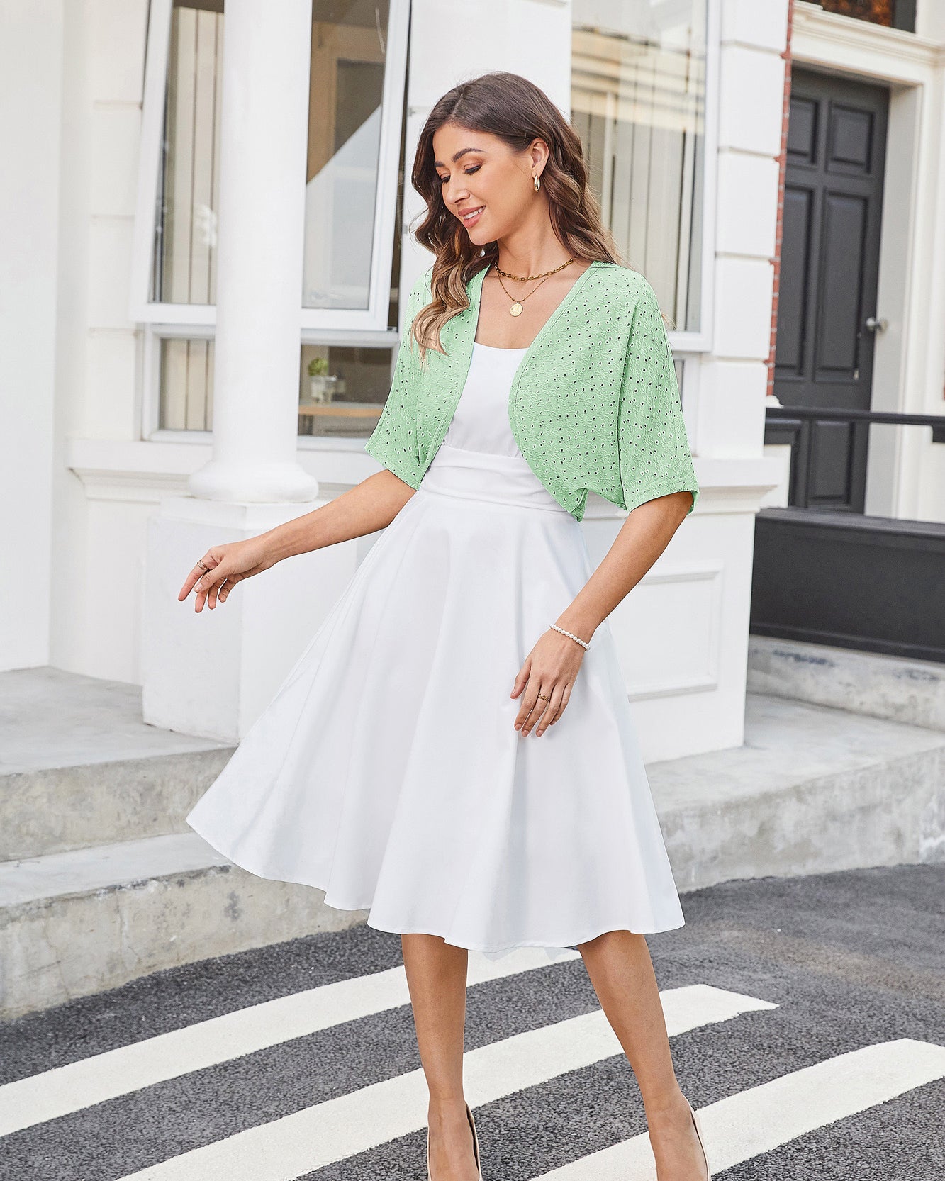 belle poque Vintage Open Front Bolero Shrug Batwing Short Sleeve