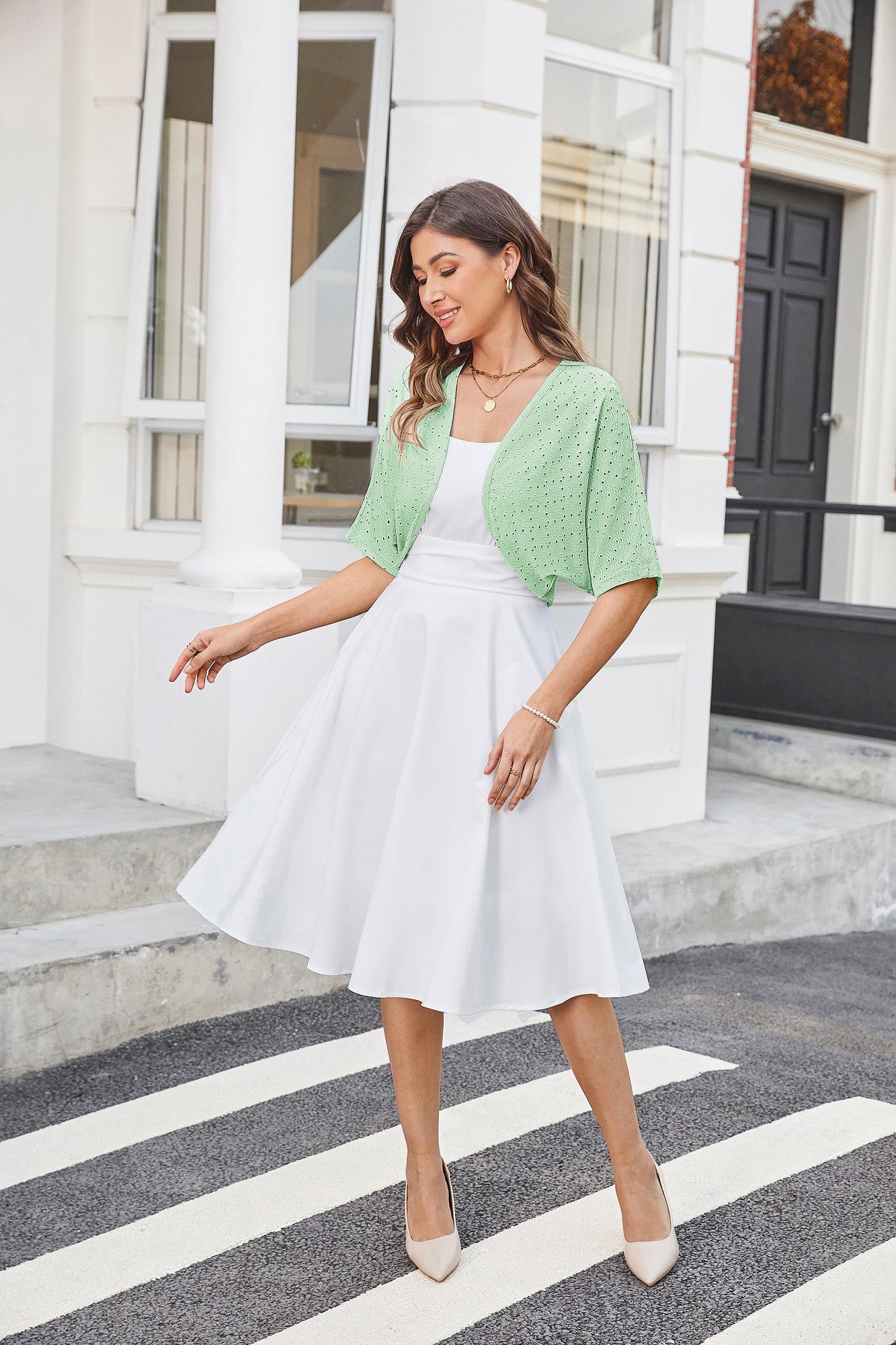 belle poque Vintage Open Front Bolero Shrug Batwing Short Sleeve