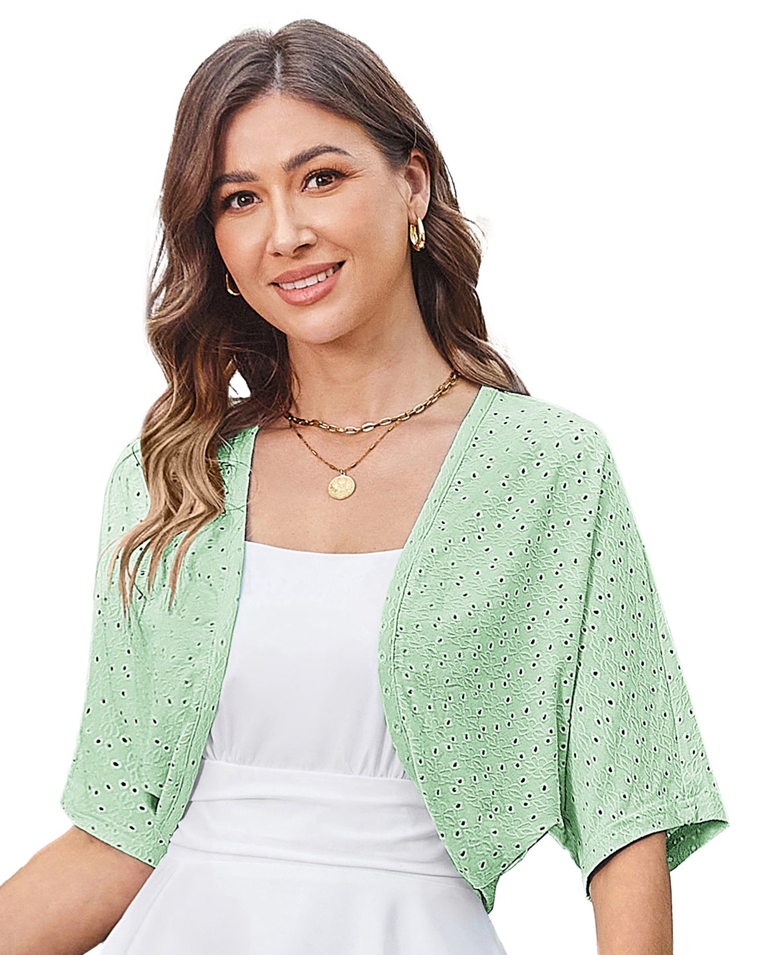 belle poque Vintage Open Front Bolero Shrug Batwing Short Sleeve