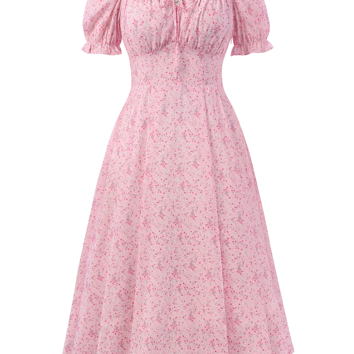 belle poque 2026 Spring Summer Sundress Vintage Cottagecore Dress with Pocket Pink