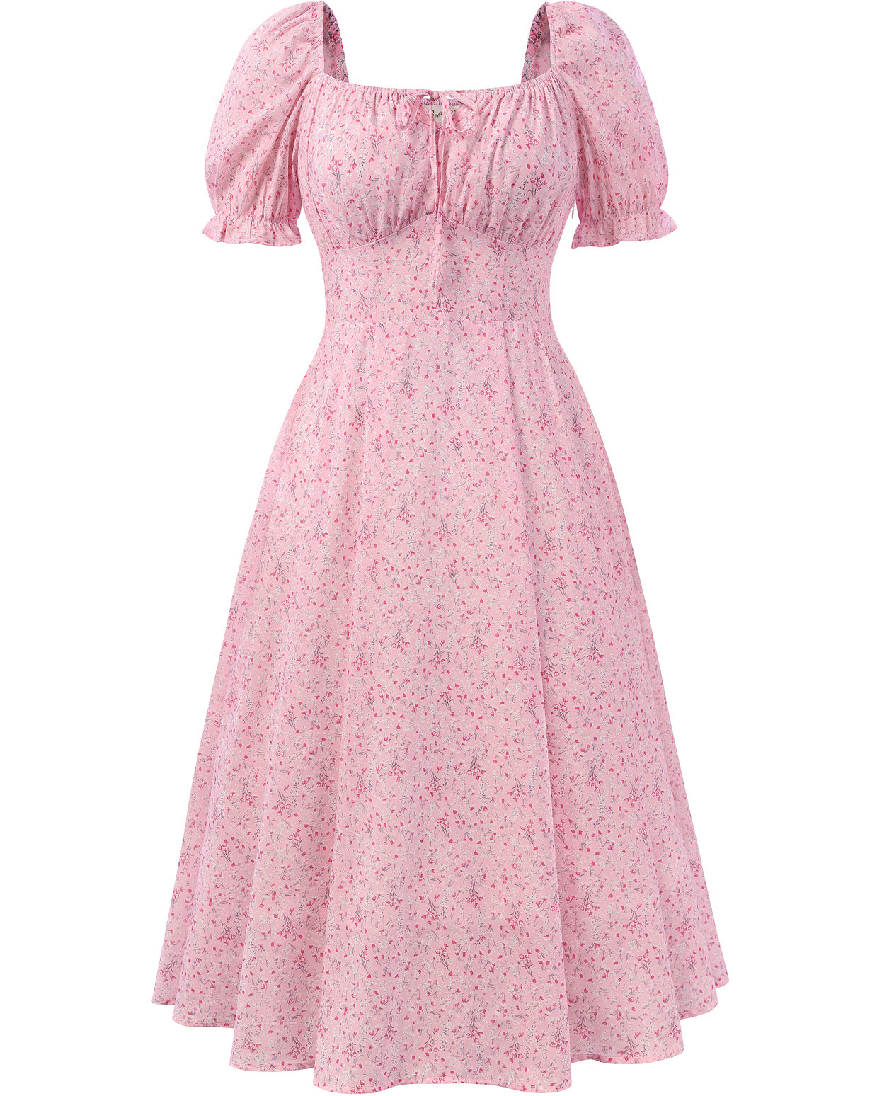 belle poque 2026 Spring Summer Sundress Vintage Cottagecore Dress with Pocket Pink