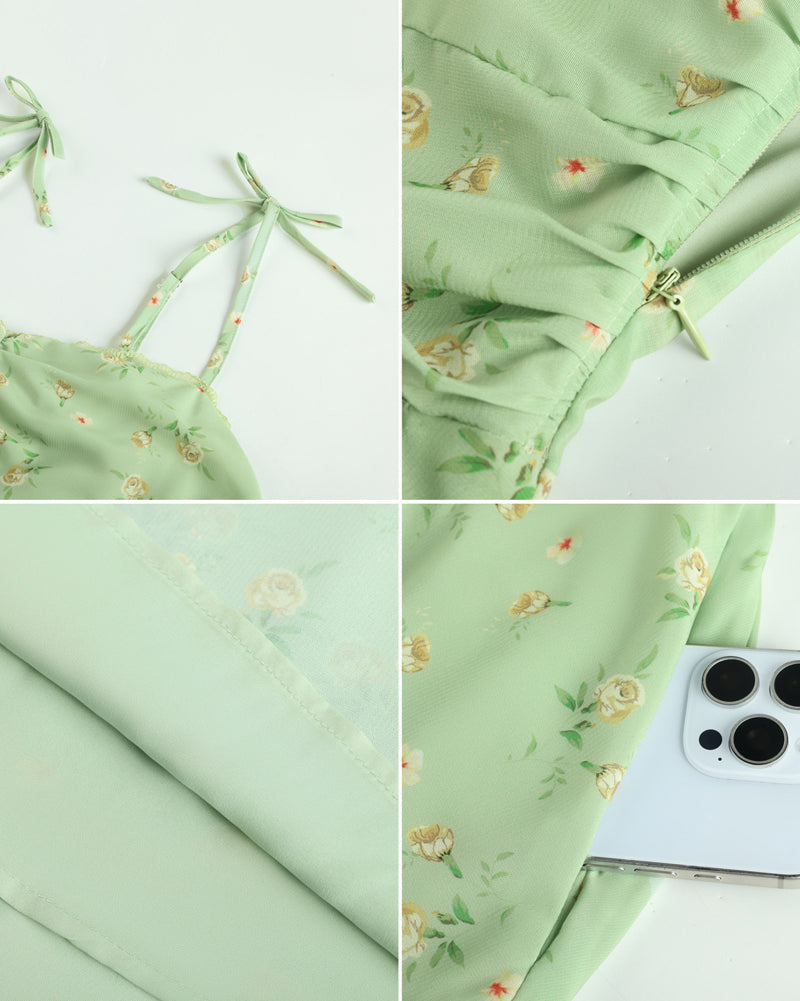 belle poque Women Spring Summer Milkmaid Dress 2026 Floral Midi Tea Party Ruched Sun Dresses