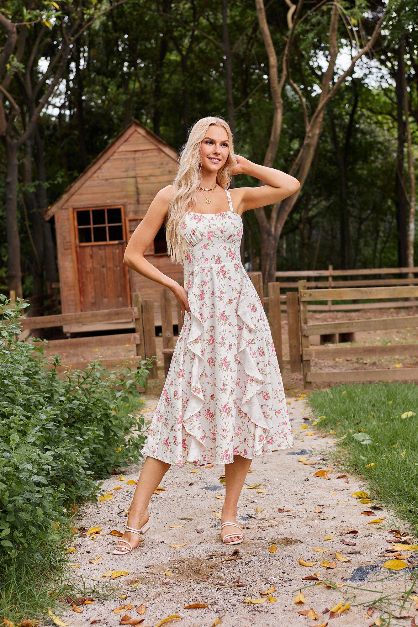 belle poque Sun Slip Dresses for Women Boho Maxi Dresses Casual Spaghetti Ruffle Dress