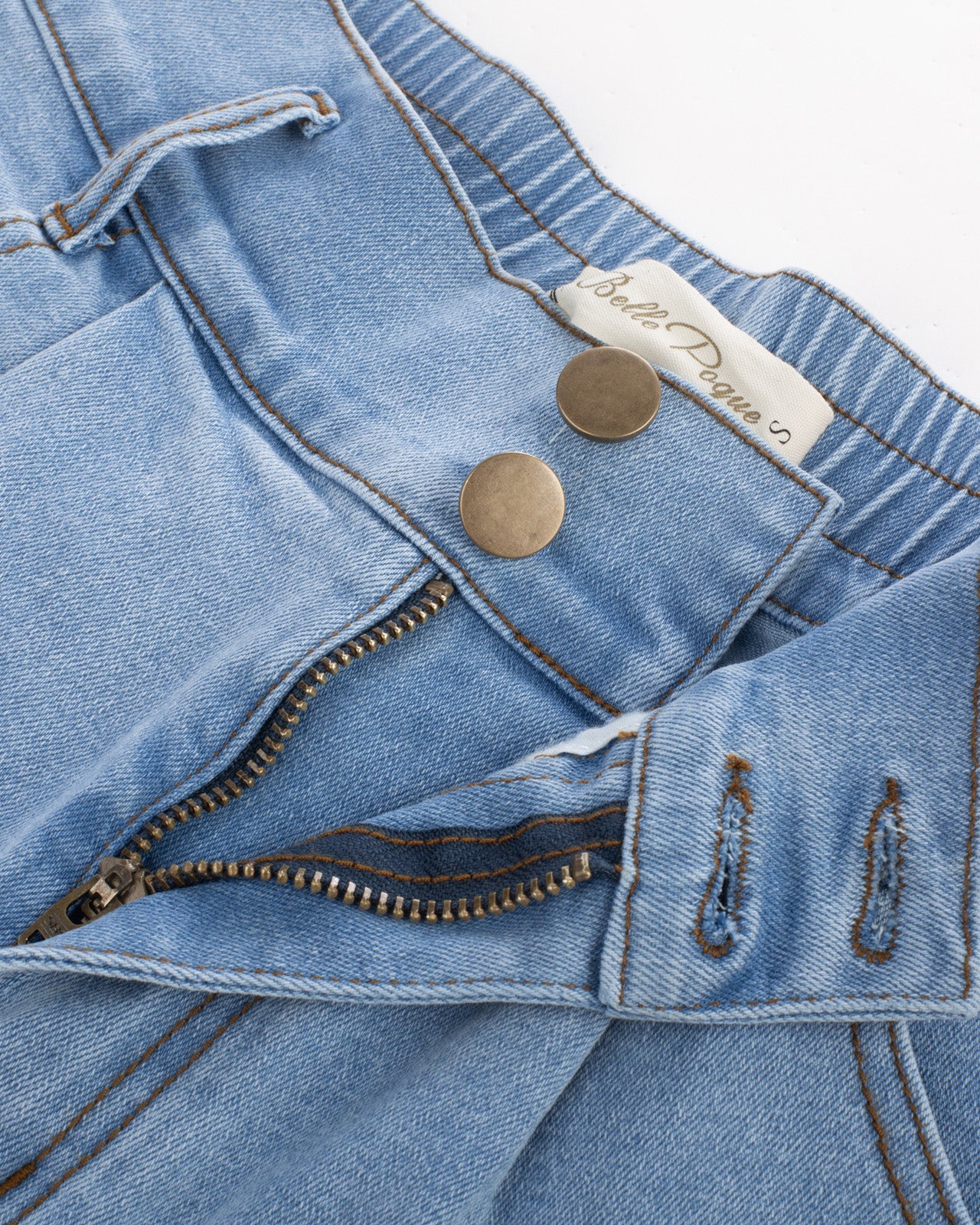 belle poque Bermuda Shorts Elastic Waist Wide Leg Shorts with Pockets & Belts