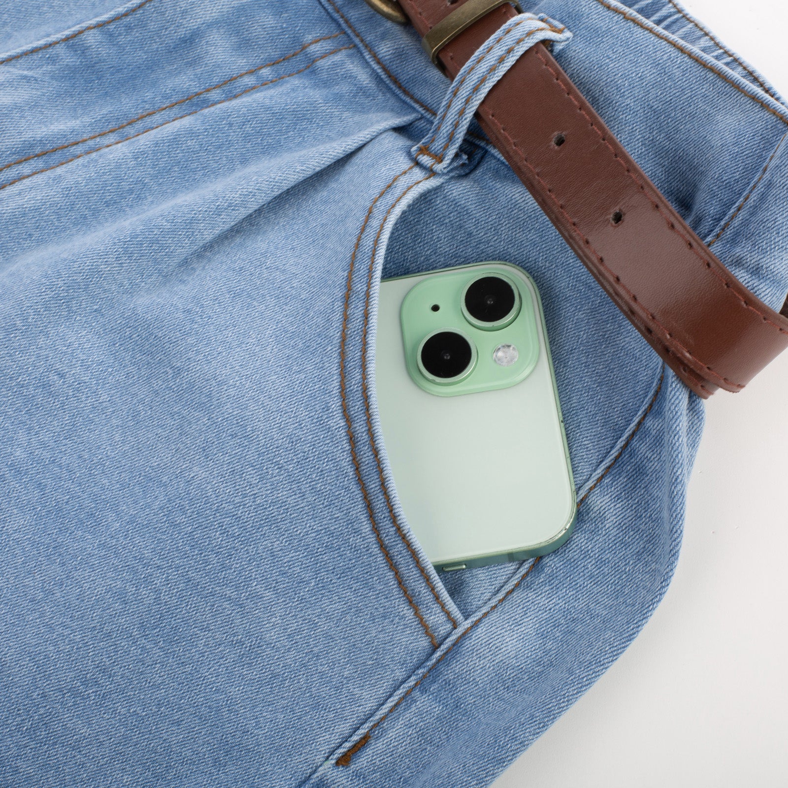 belle poque Bermuda Shorts Elastic Waist Wide Leg Shorts with Pockets & Belts