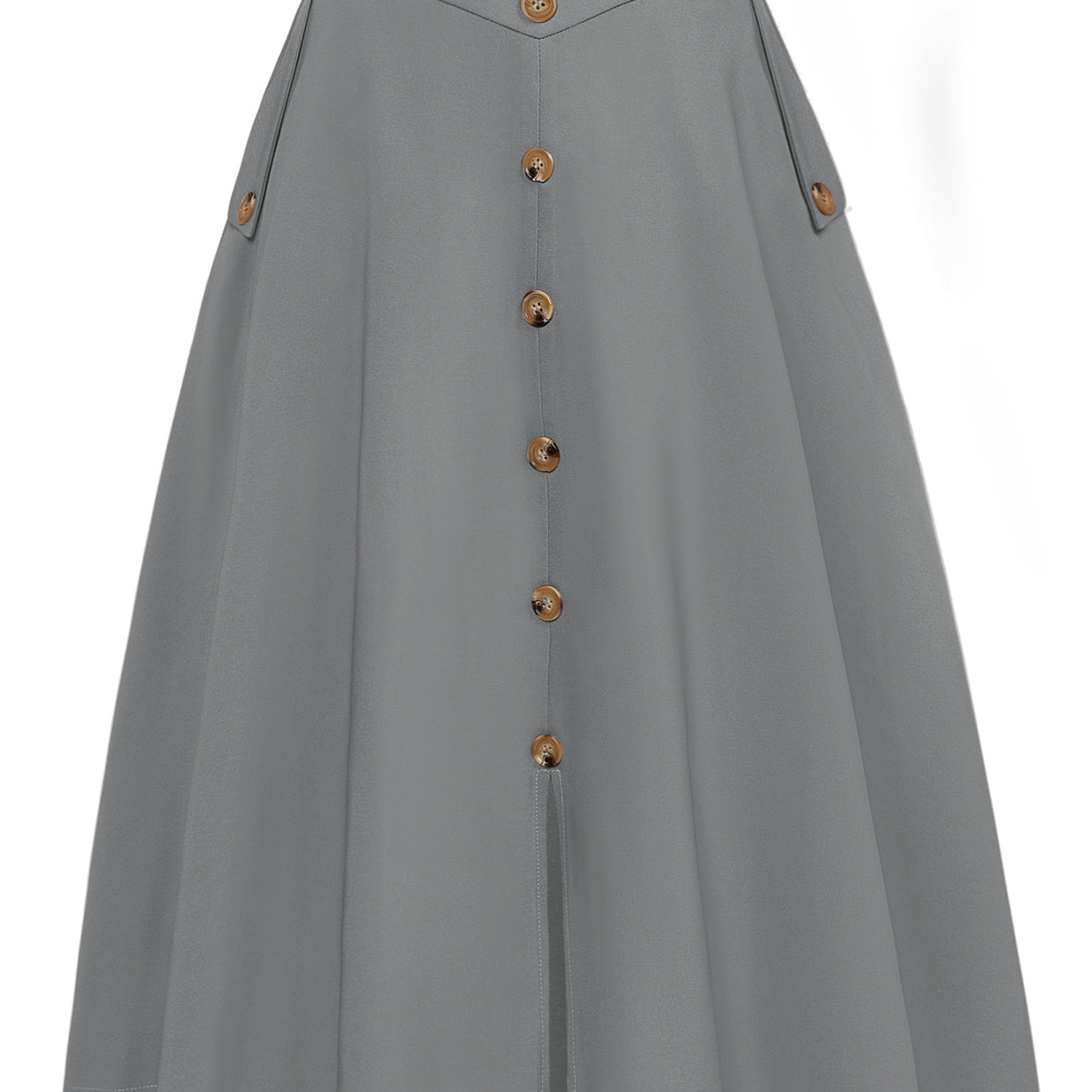 belle poque Vintage A-Line Skirt Midi Skirt Casual Skirt High Waisted Midi Party Skirt Basic A-Line Skirt Gray