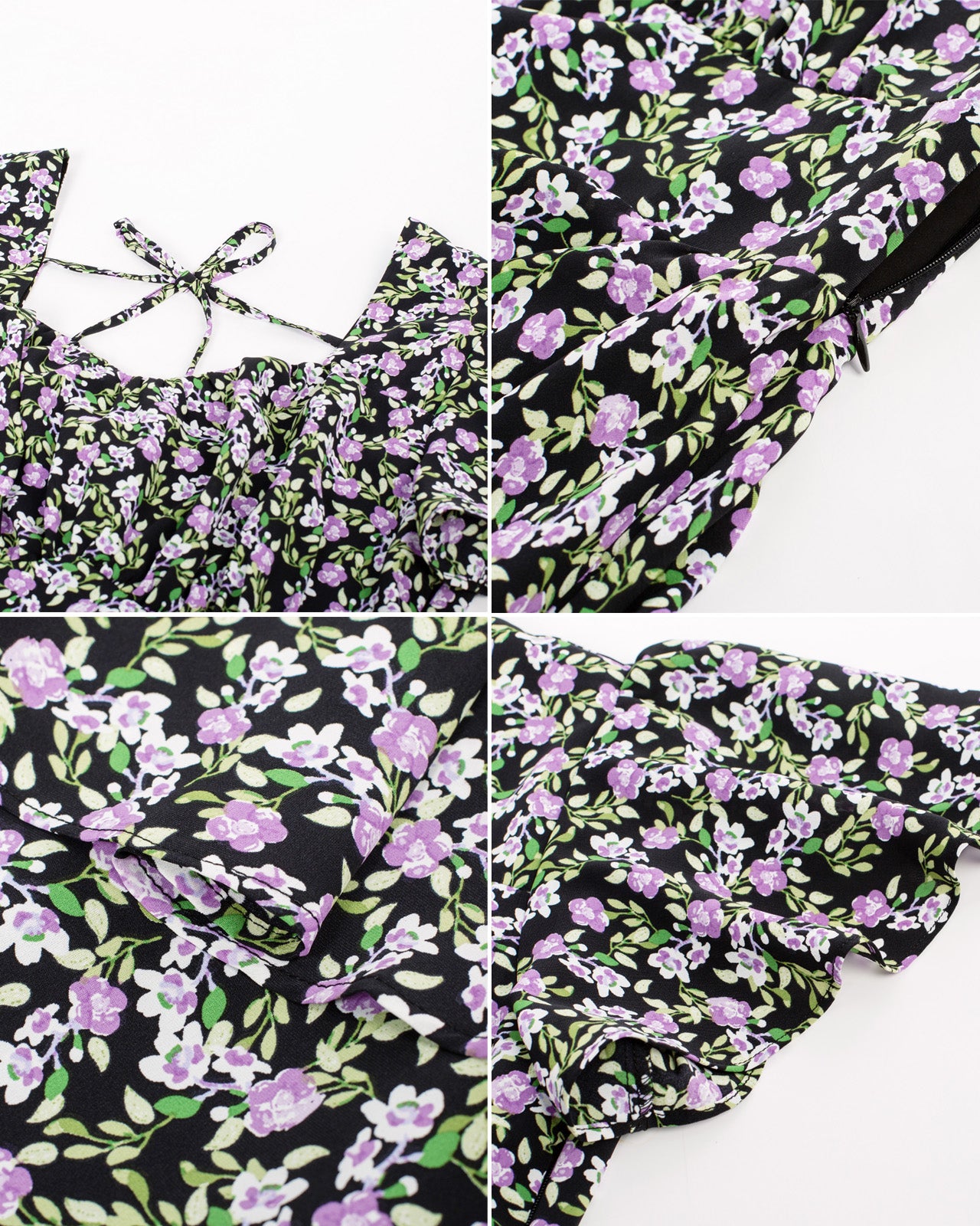 belle poque Floral Print Tiered Ruffle Dress 2026 Summer Vintage A-line Swing Midi Dress