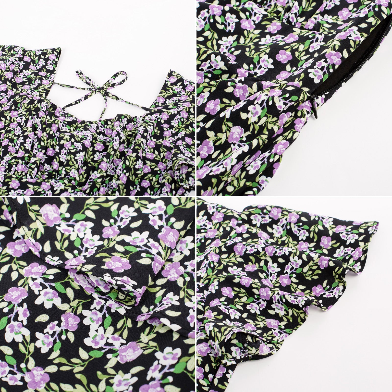 belle poque Floral Print Square Neck Tiered Ruffle Dress 2023 Summer Vintage A-line Swing Midi Dress